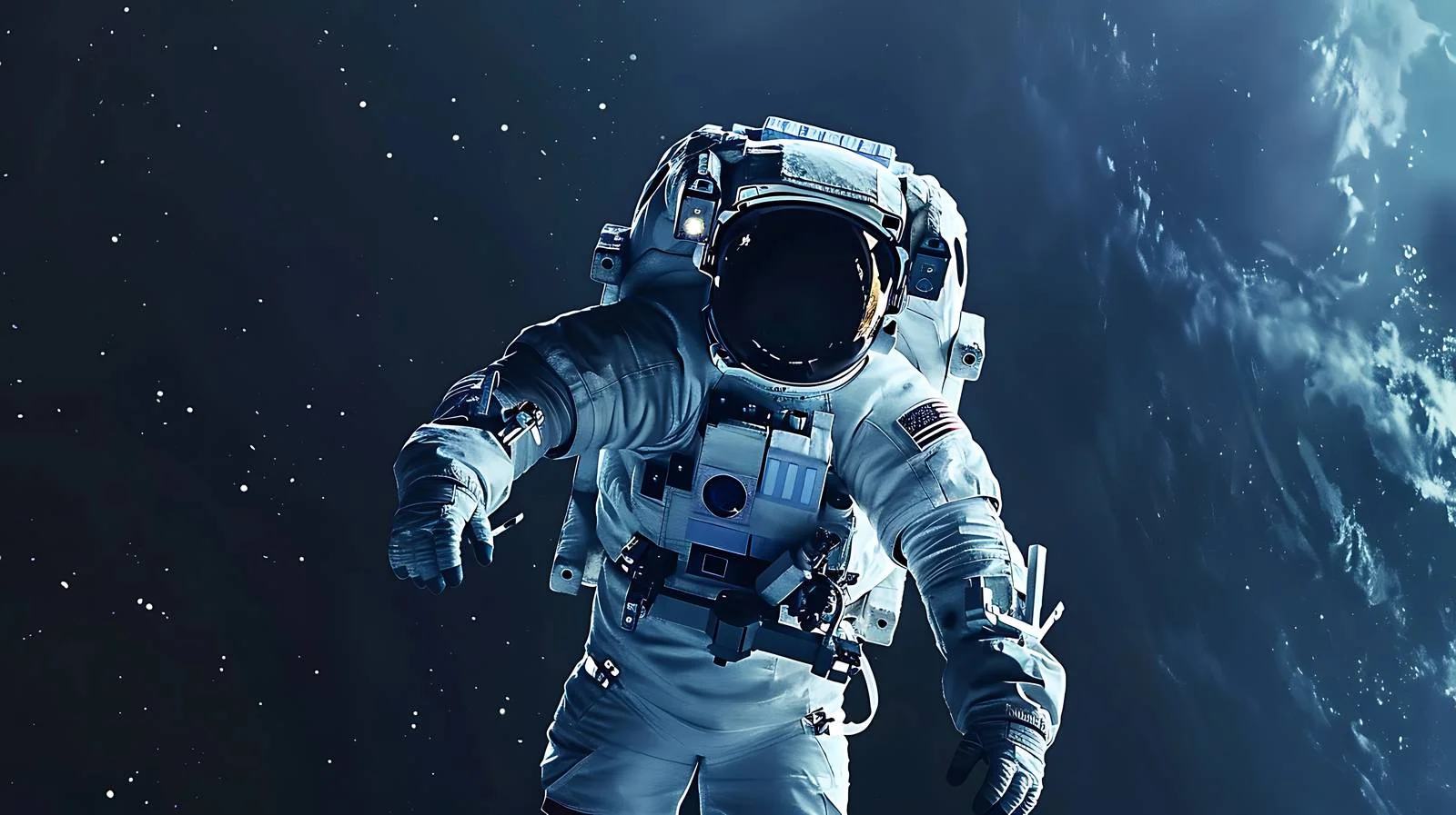 Astronaut in Outer Space at Night — free download from Dotvec