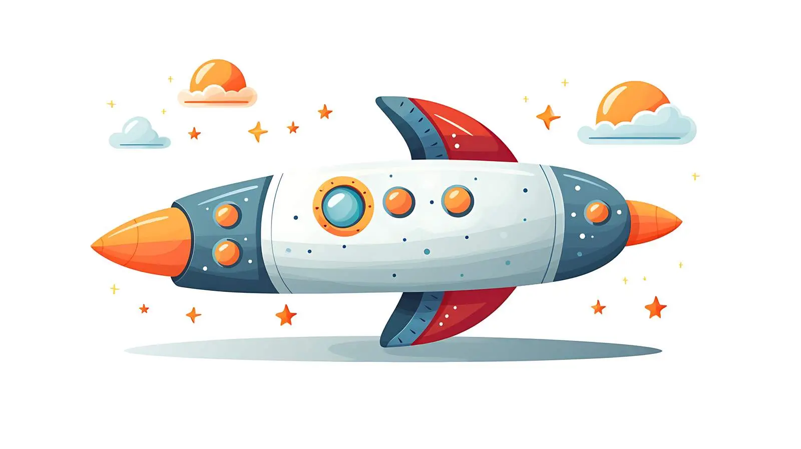 Space Travel Cartoon Rocket Illustration — free download from Dotvec
