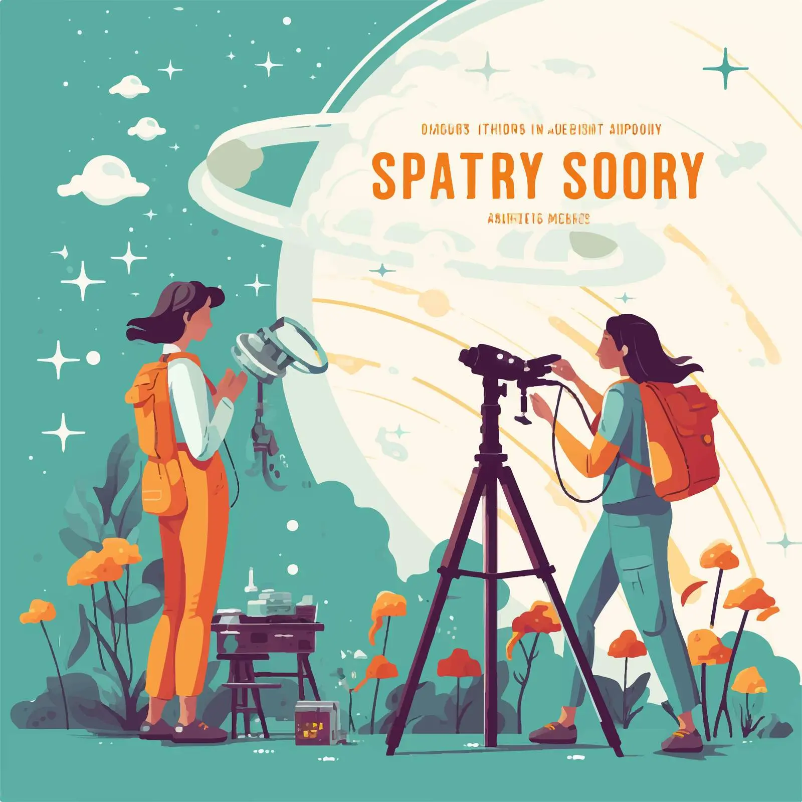 Colorful Astronomy Day Promotional Poster – free creative poster image from Dotvec