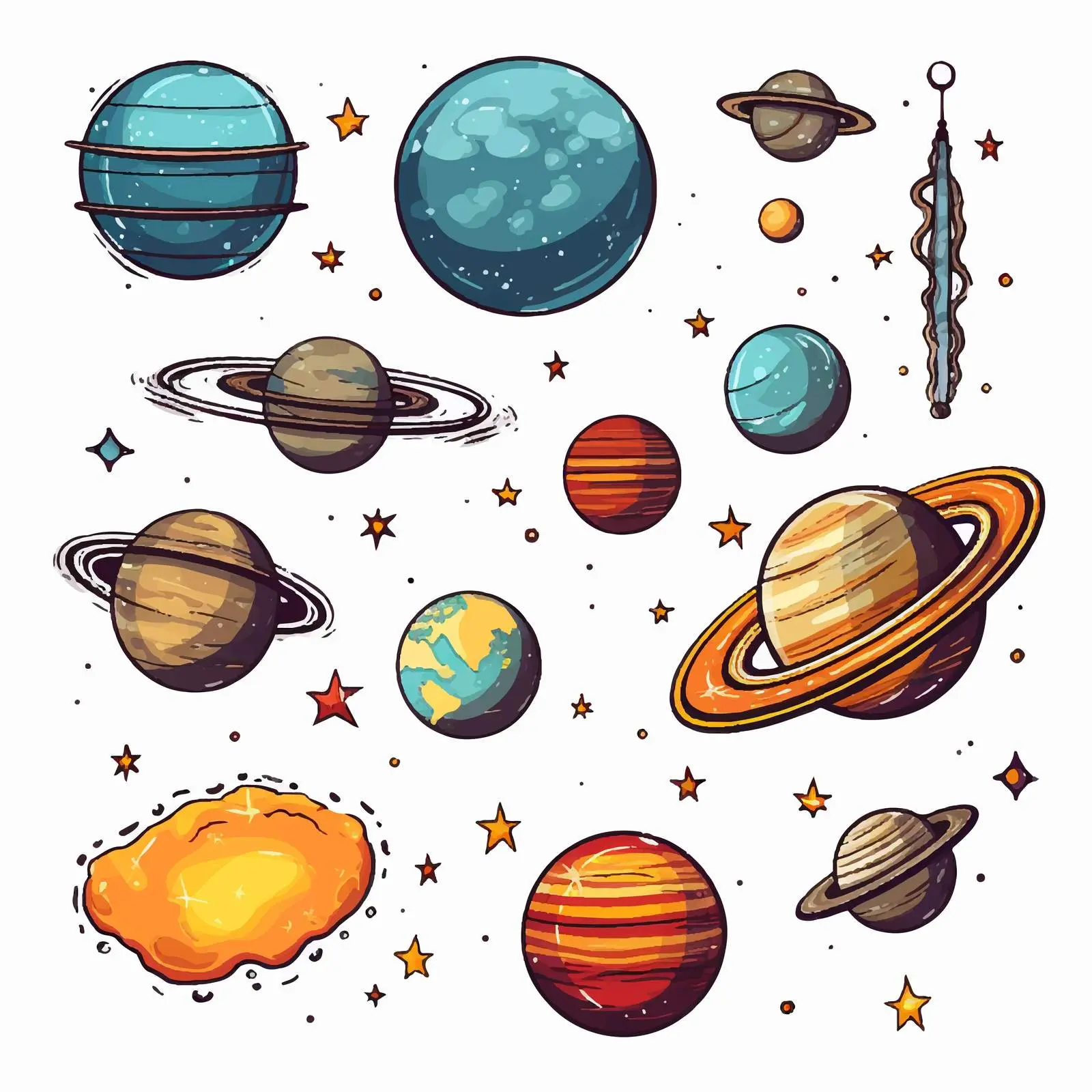 Astronomy Objects and Icons Vector Set — free download from Dotvec