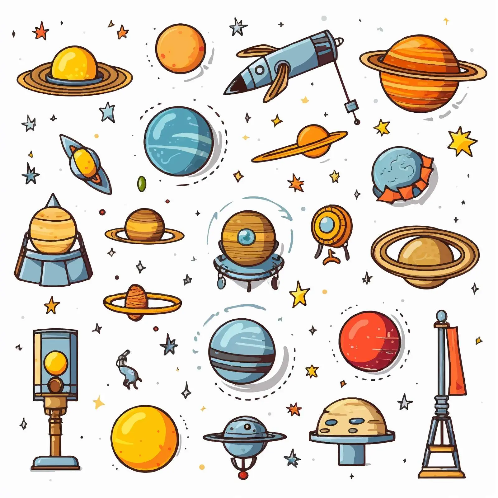Astronomy Objects and Icons Vector Set — free download from Dotvec