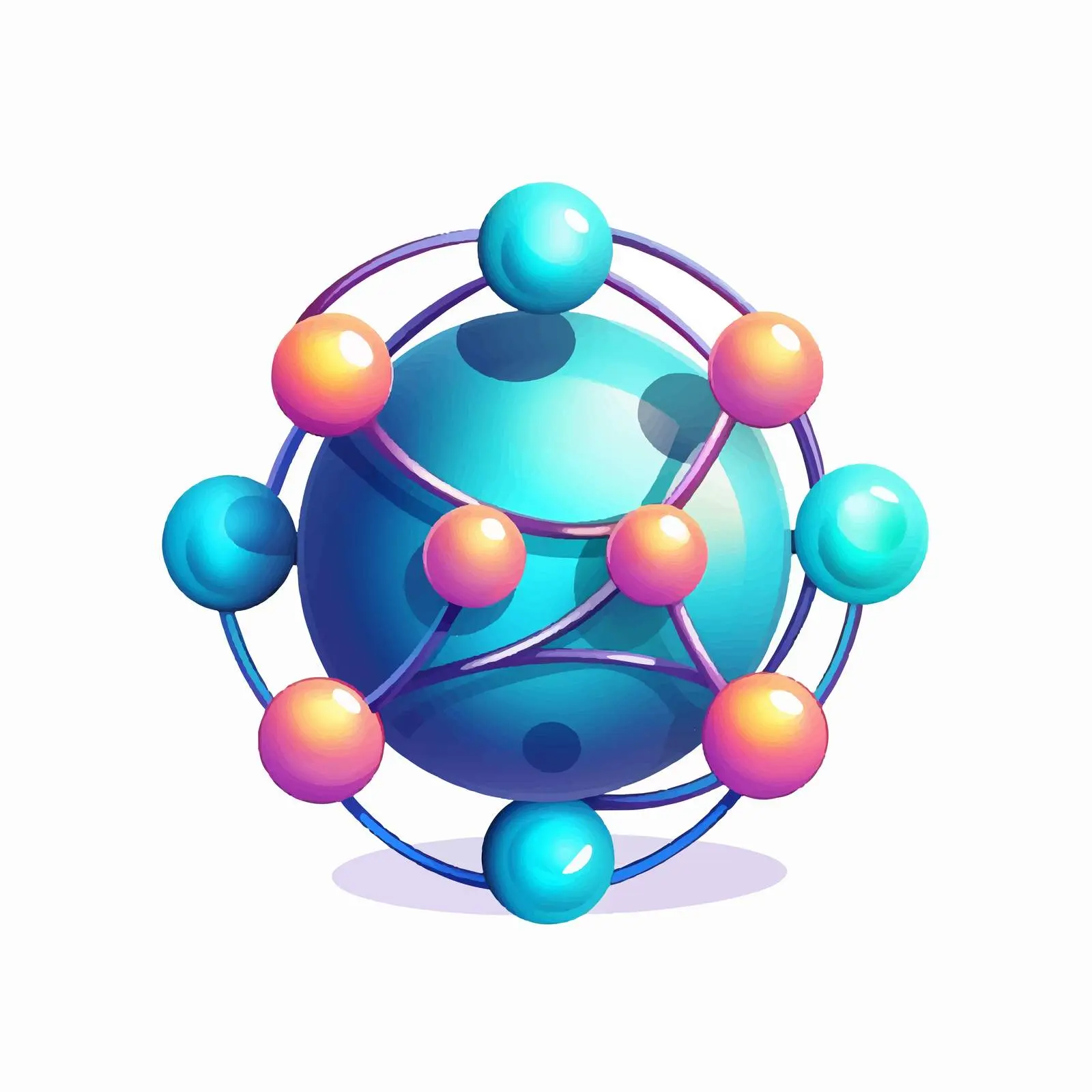 Isolated Cartoon Atom Molecule Vector Illustration — free download from Dotvec