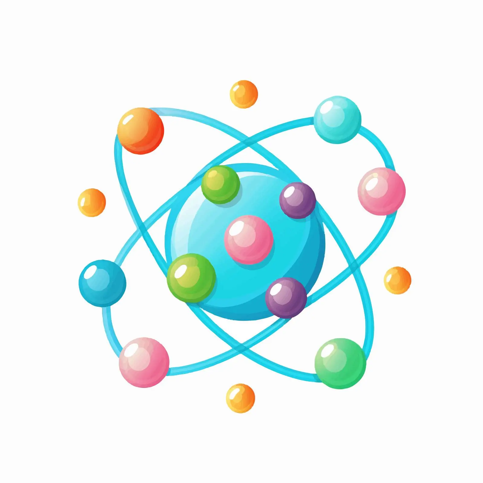 Cartoon Atom Molecule Isolated Vector Illustration — free download from Dotvec