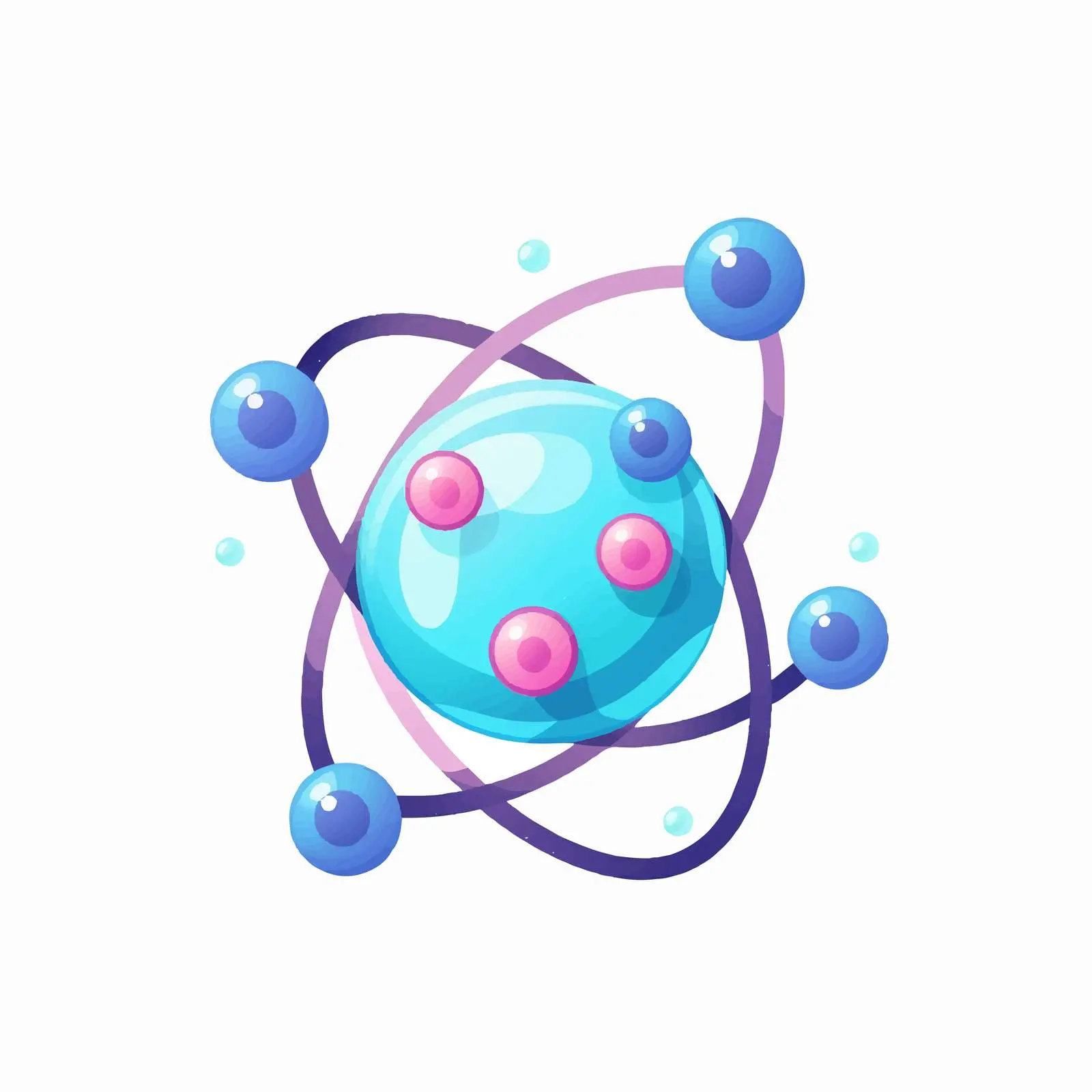 Cartoon Isolated Atom Molecule Vector Illustration — free download from Dotvec
