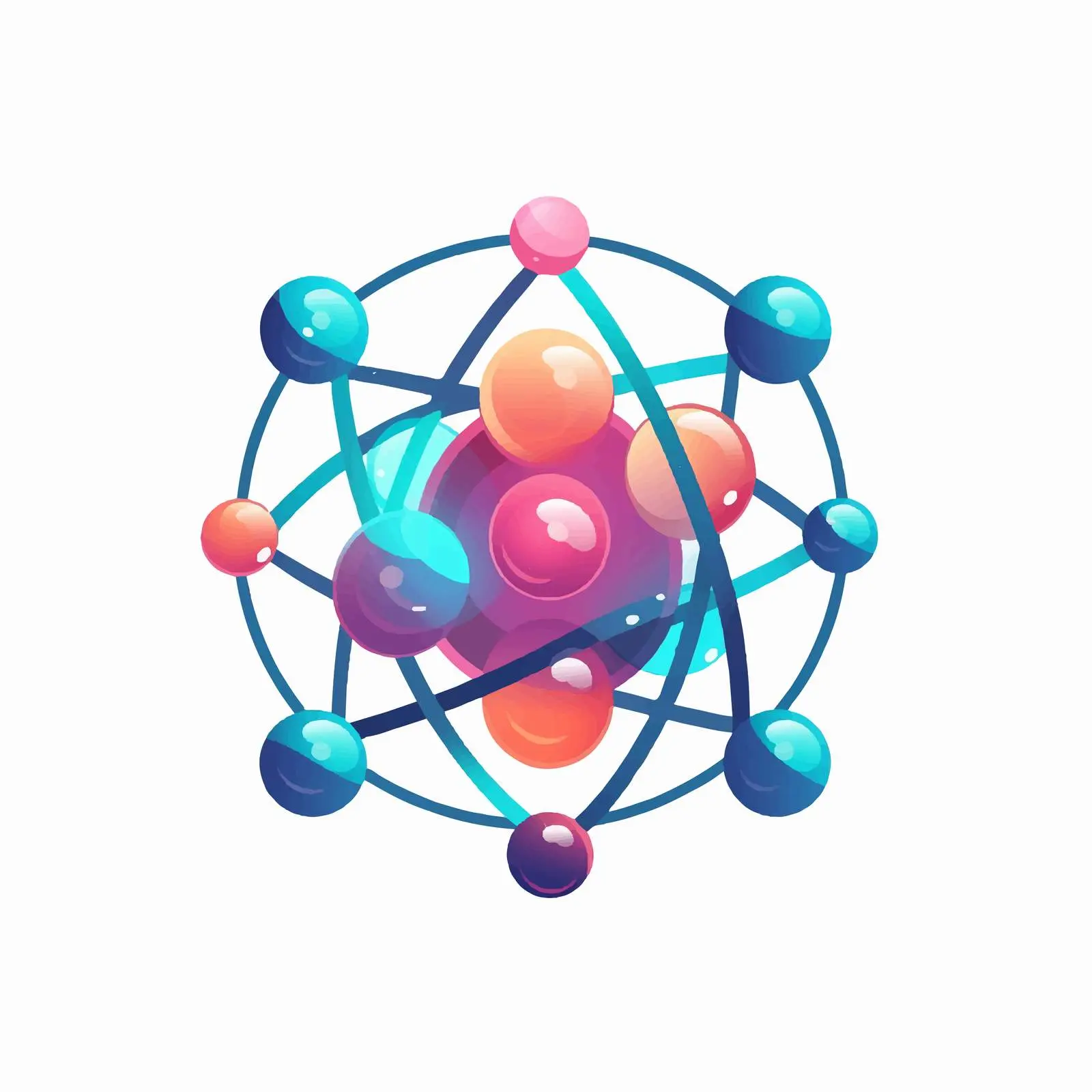 Isolated Cartoon Atom and Molecule Vector Illustration – free chemist image from Dotvec