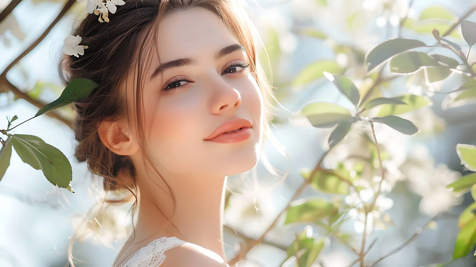 Elegant Young Woman with Natural Makeup — free download from Dotvec