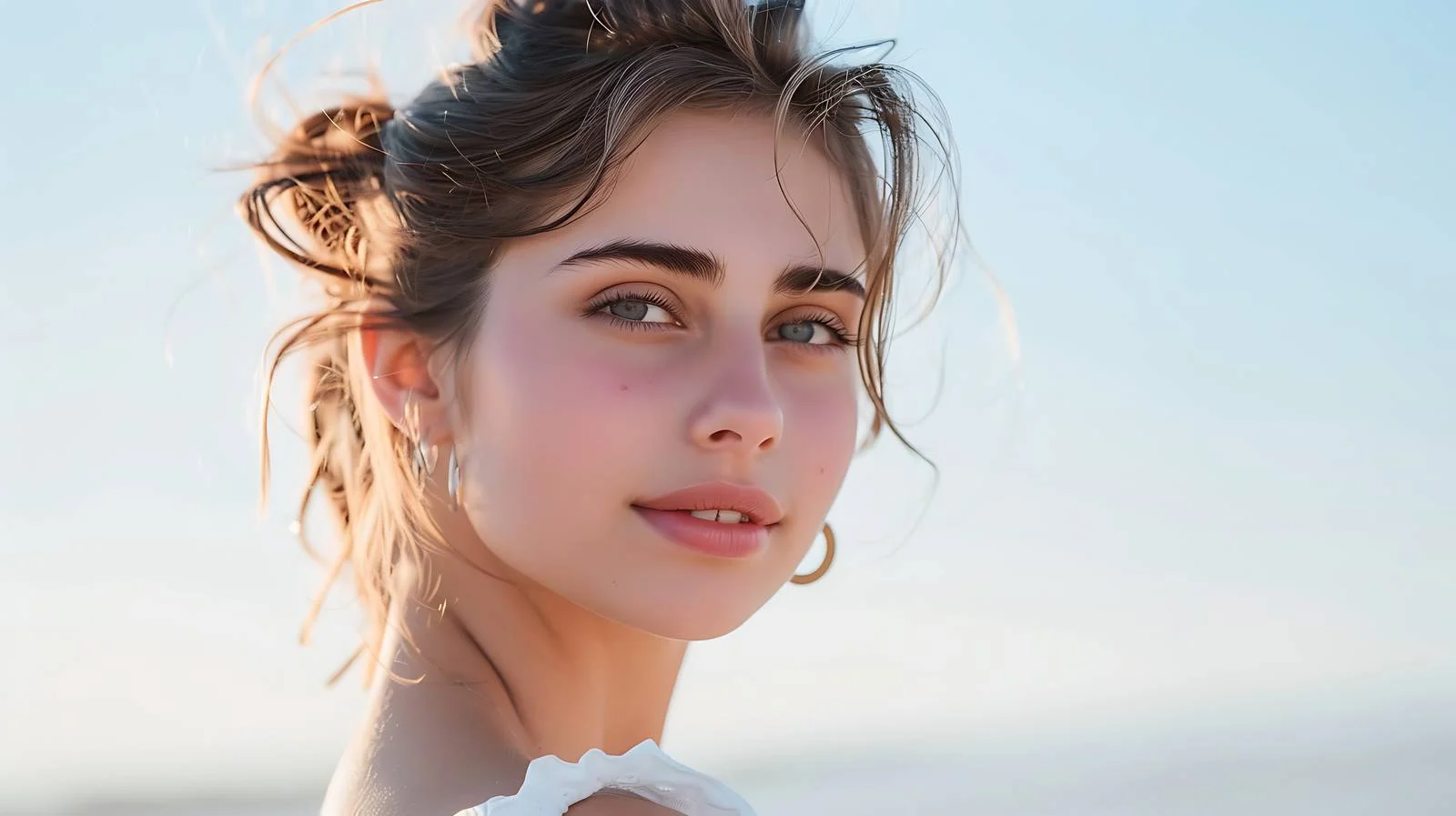 Elegant Modest Young Lady with Natural Makeup — free download from Dotvec