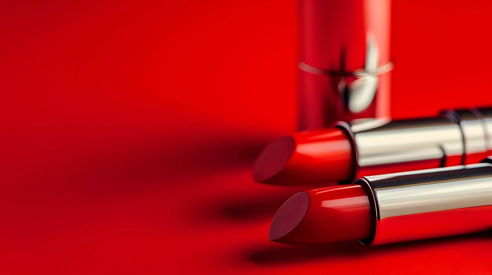 Vibrant Red Lipsticks on Bright Red Surface — free download from Dotvec