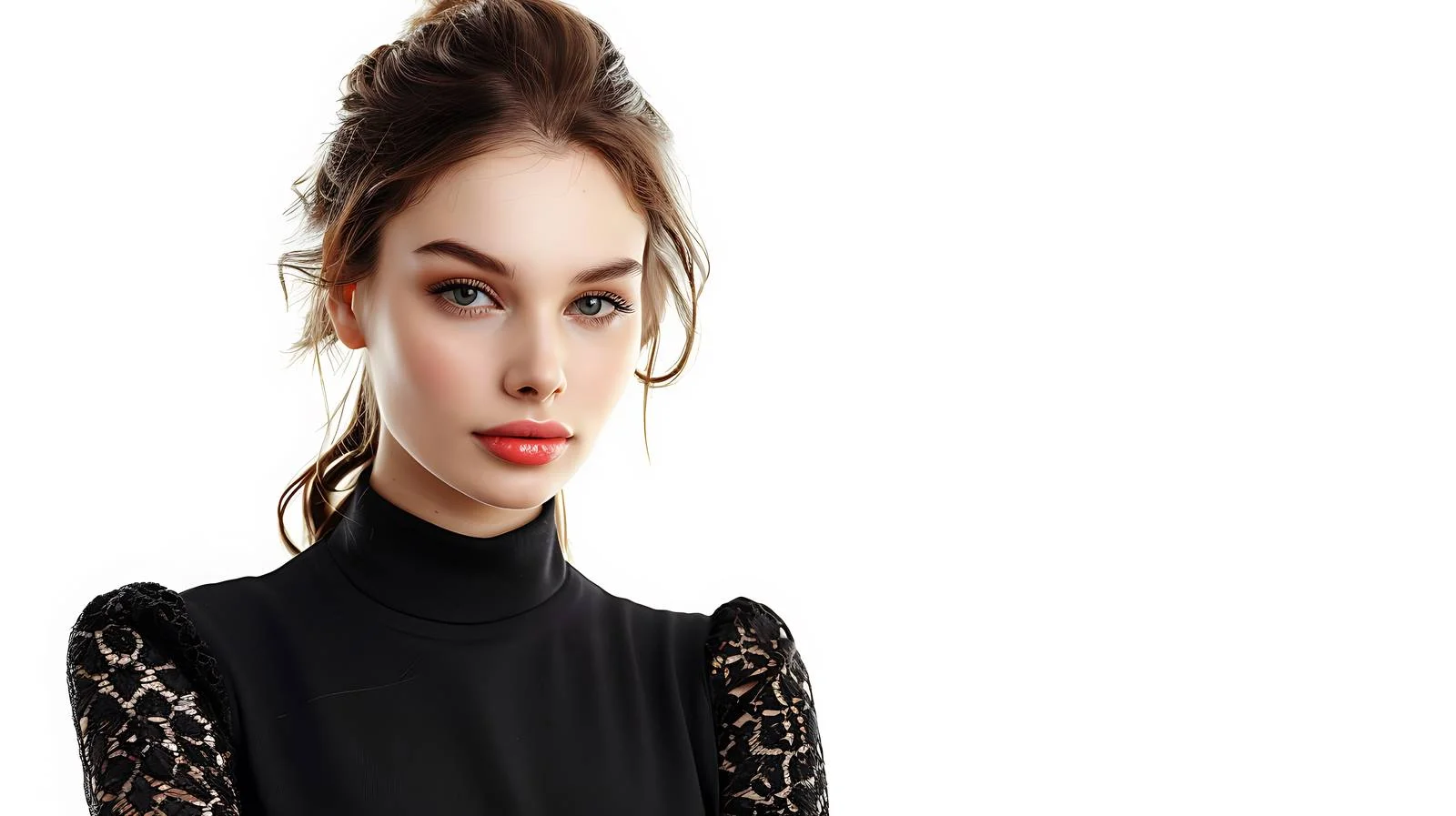 Confident young woman with bright makeup — free download from Dotvec