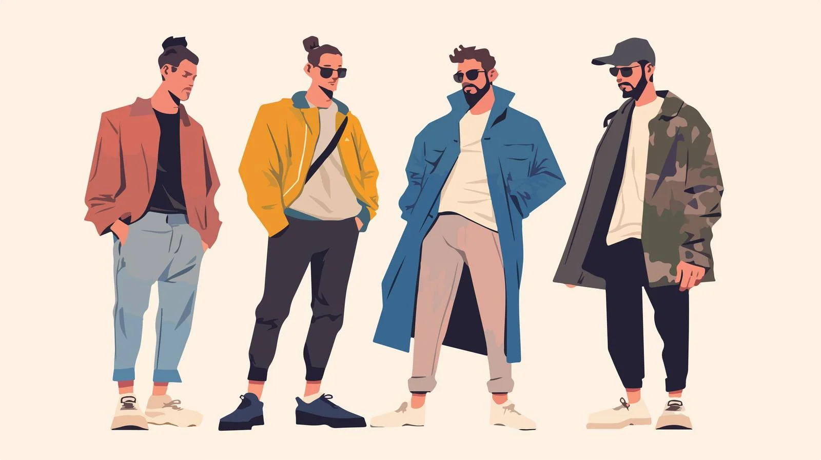Stylish Hipster Men in Trendy Outfits — free download from Dotvec