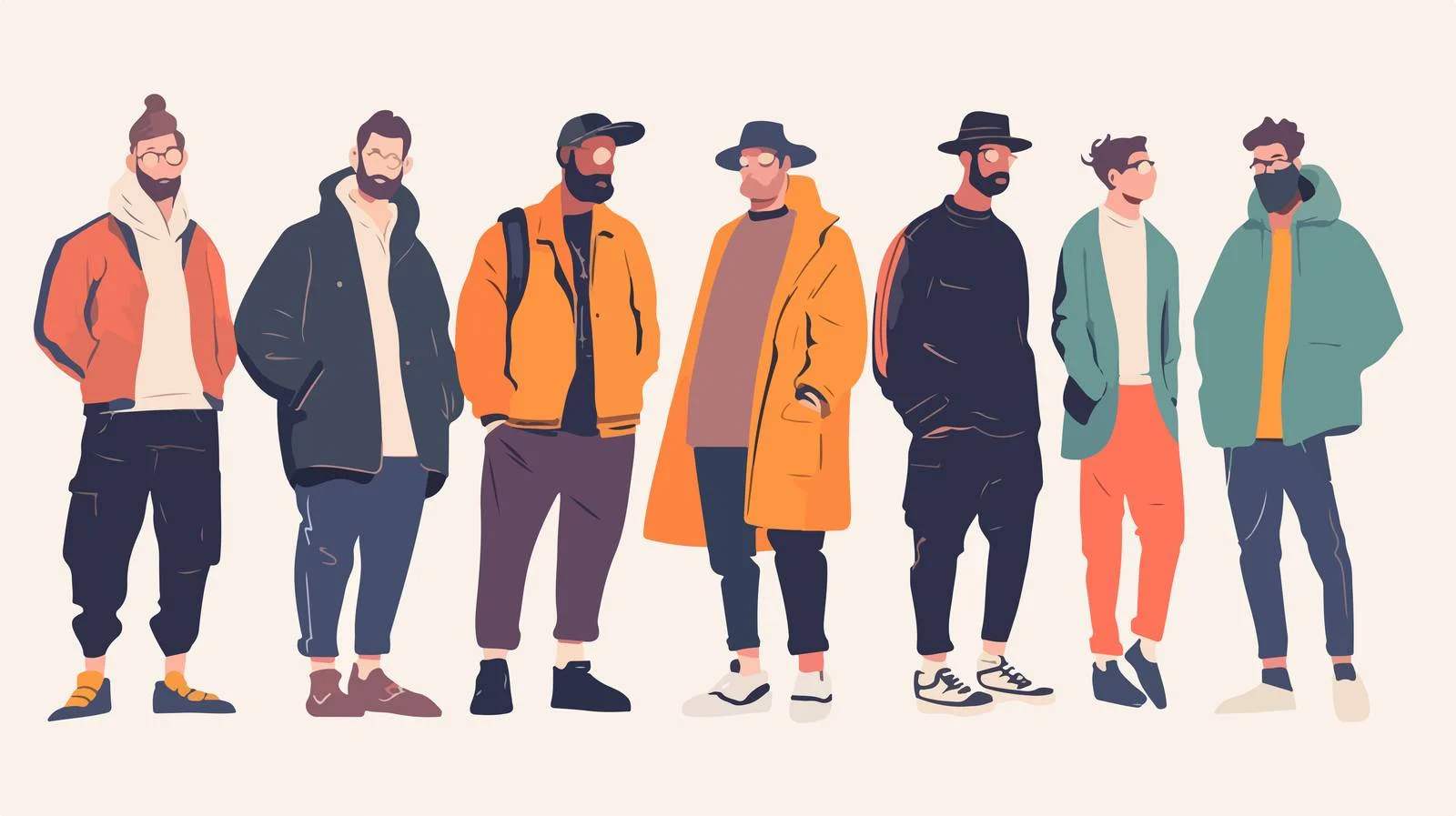 Stylish Hipster Men in Trendy Outfits — free download from Dotvec
