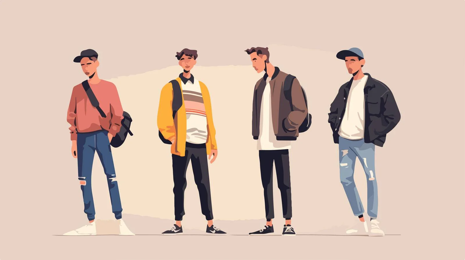 Stylish Hipster Men in Trendy Outfits — free download from Dotvec