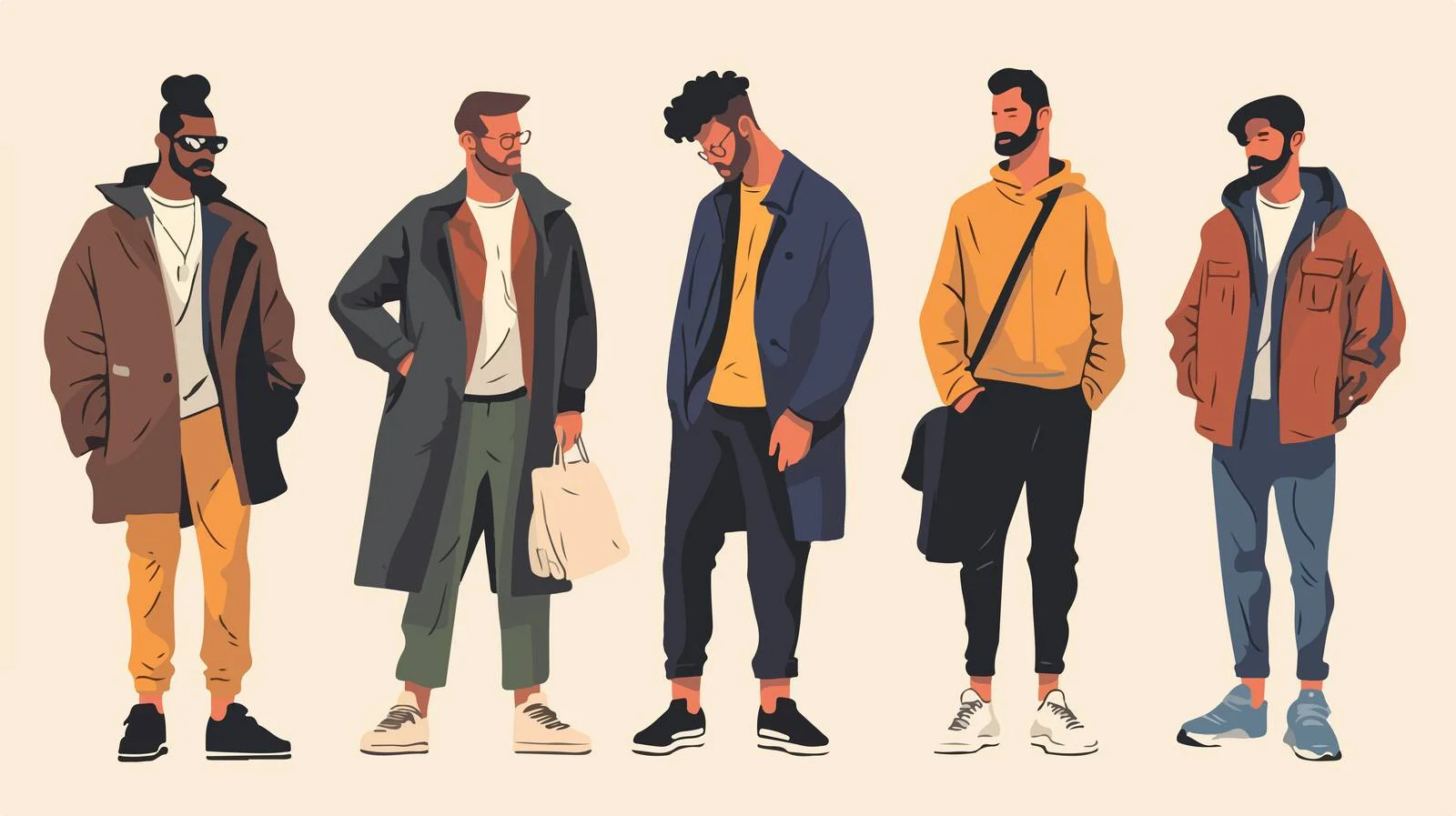 Stylish hipster men in trendy attire — free download from Dotvec