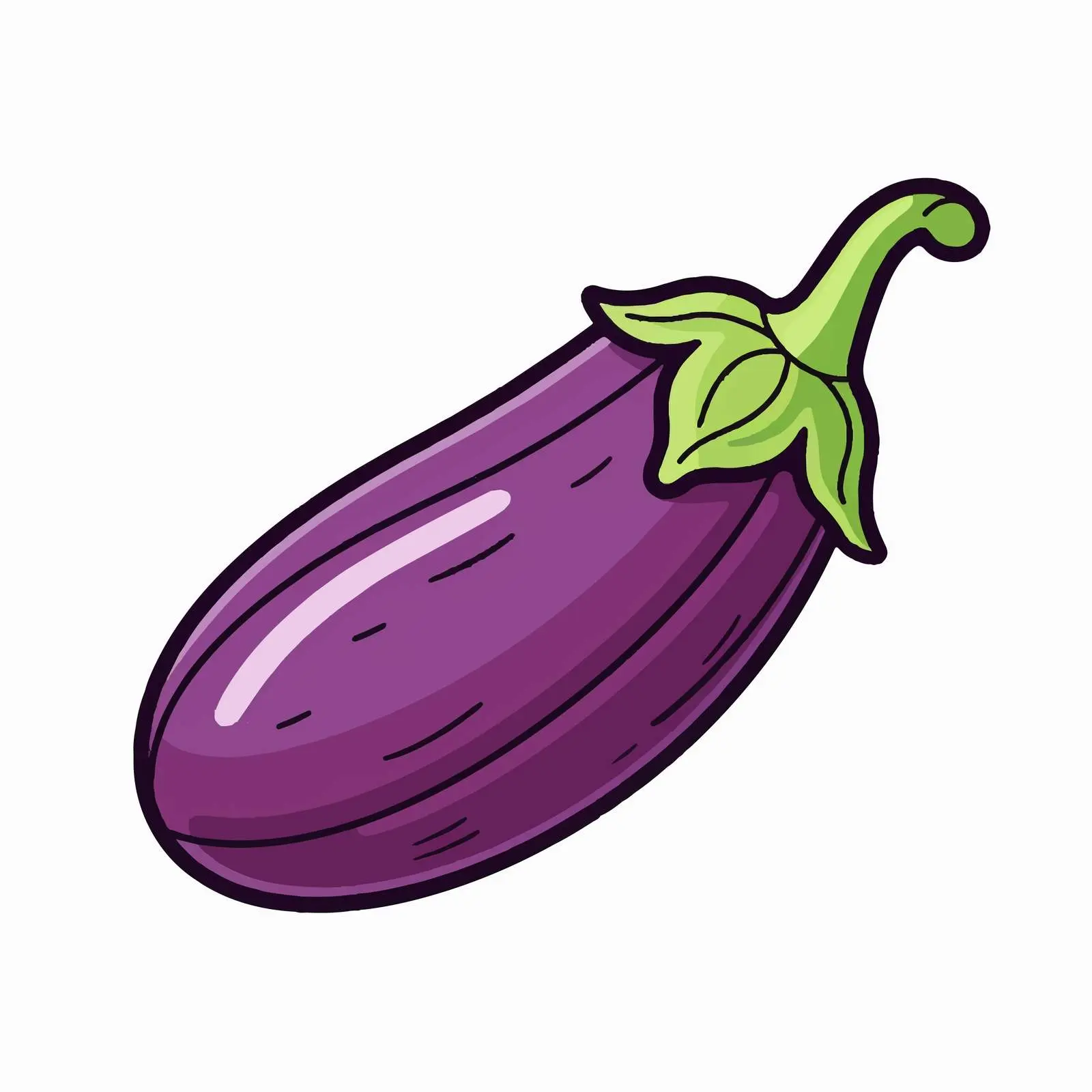 Aubergine Outline Vector Illustration on White Background — free download from Dotvec
