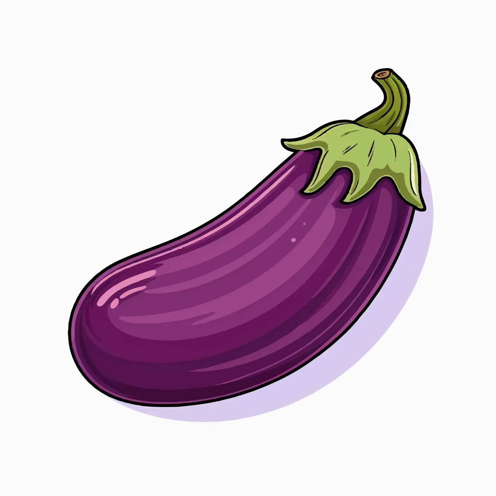 Aubergine Vector Illustration on White Background — free download from Dotvec