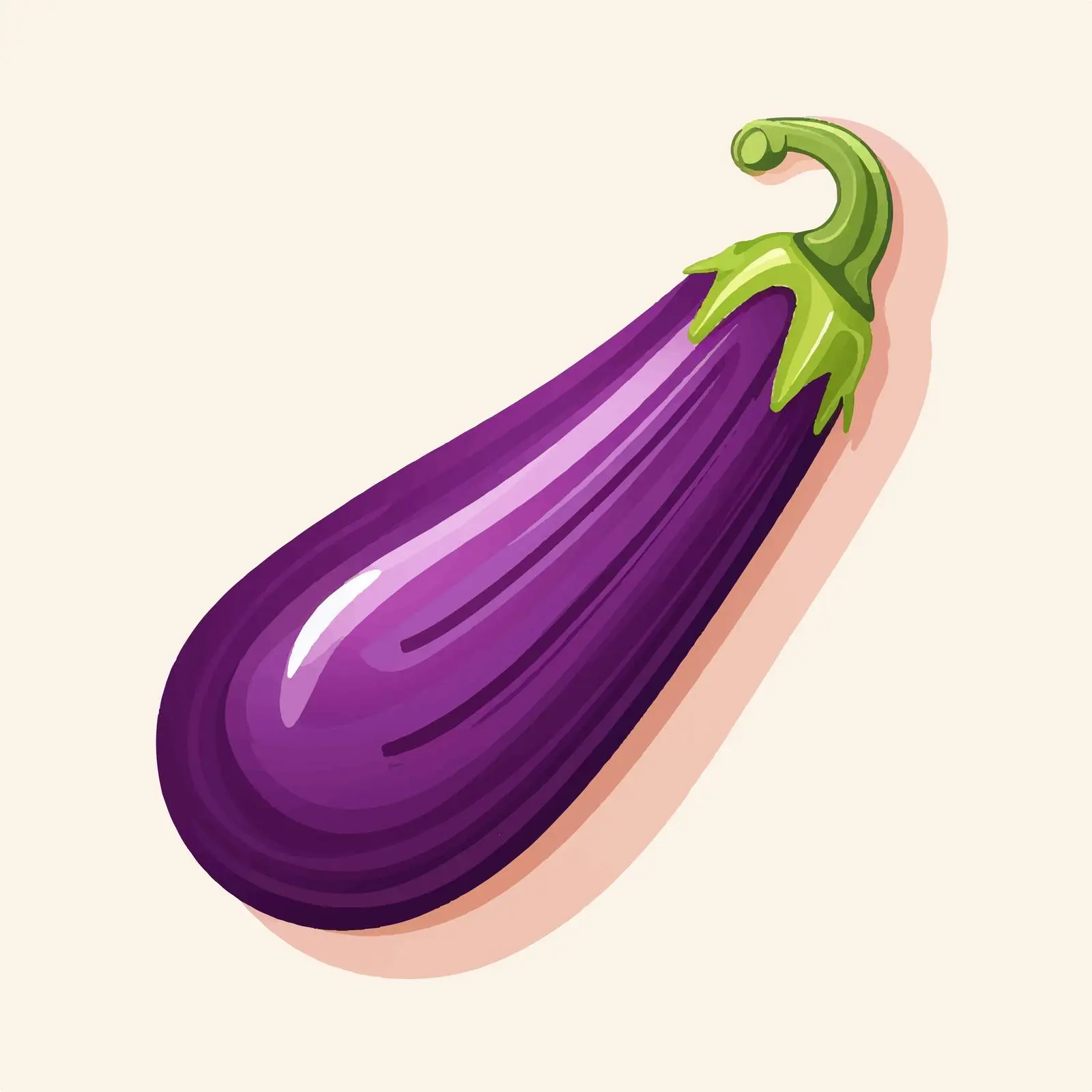 Aubergine Vector Illustration on White Background – free market produce image from Dotvec