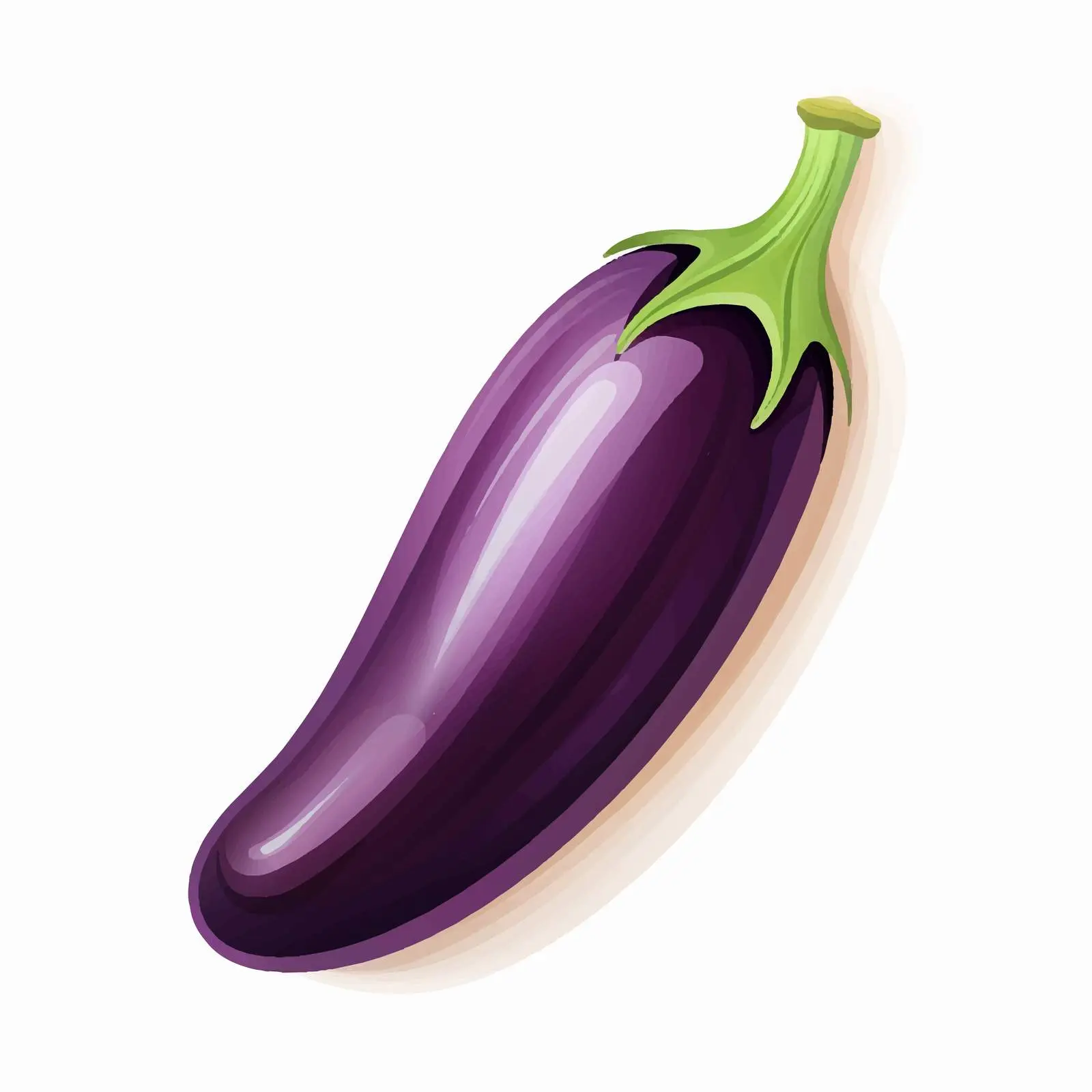 Isolated Aubergine Vector Illustration on White Background – free plant graphics image from Dotvec