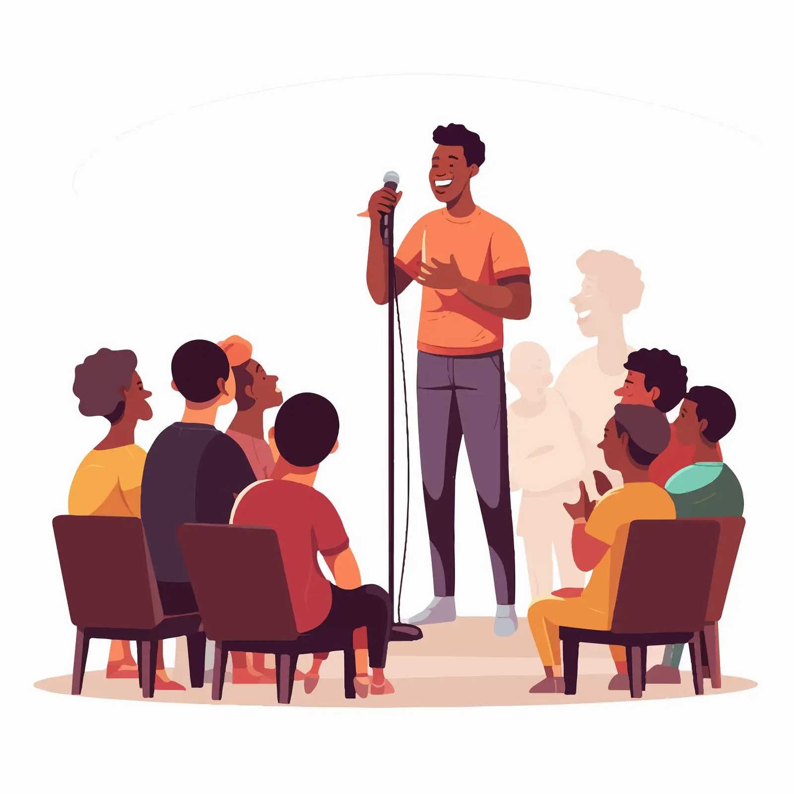 Black Comedian Performing at Comedy Open Mic Night — free download from Dotvec