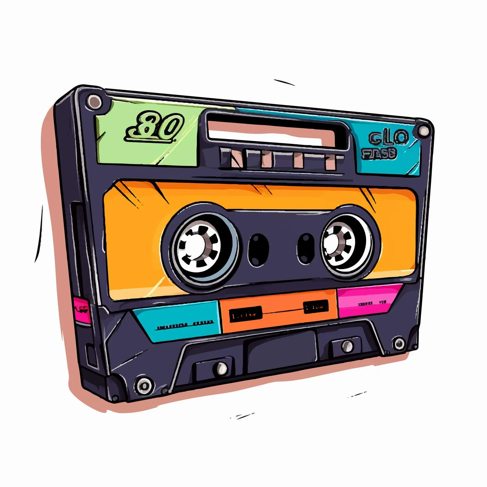 Retro Audio Cassette Mixtape with Pop Music – free recording image from Dotvec