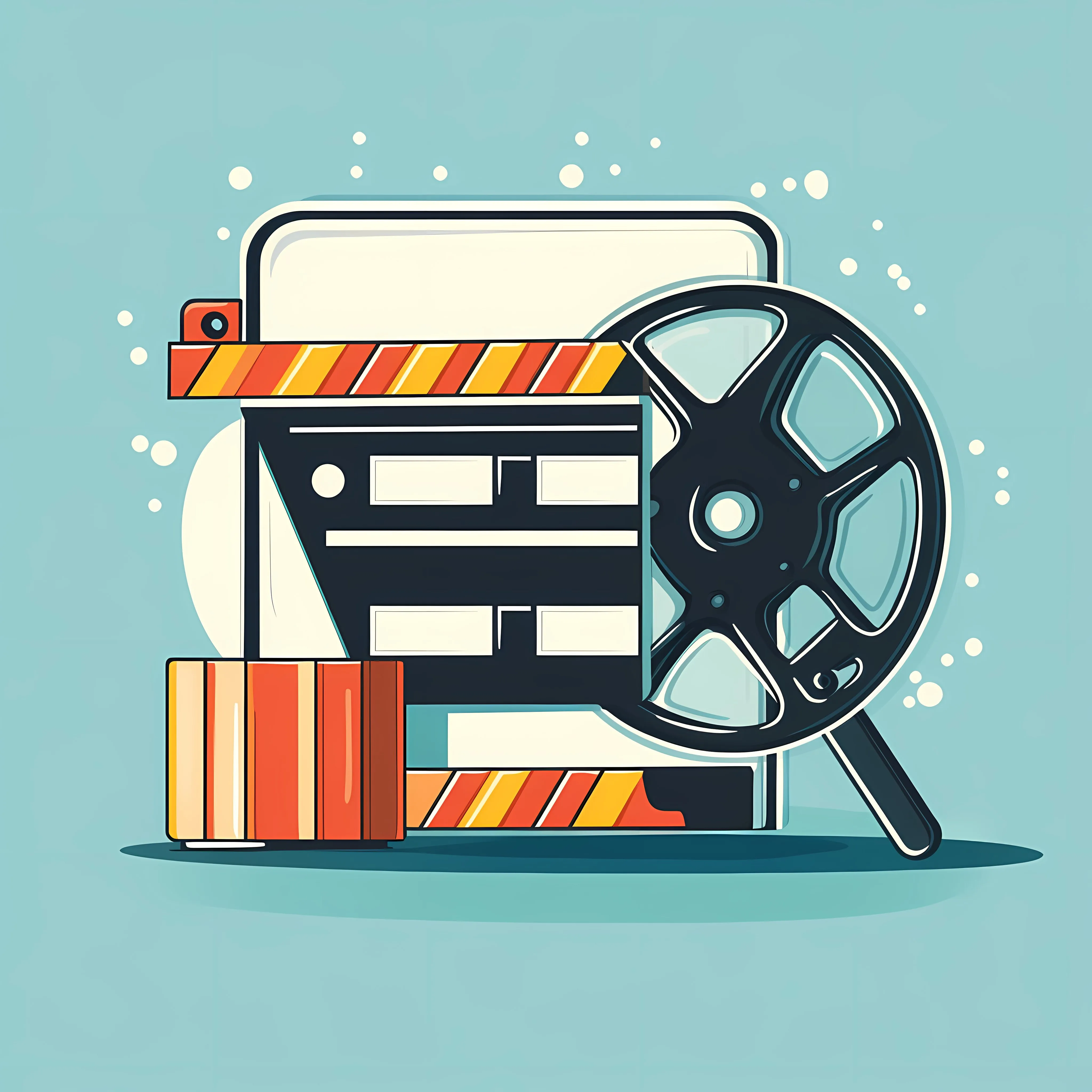 Clapper Board and Reel Vector Illustration — free download from Dotvec