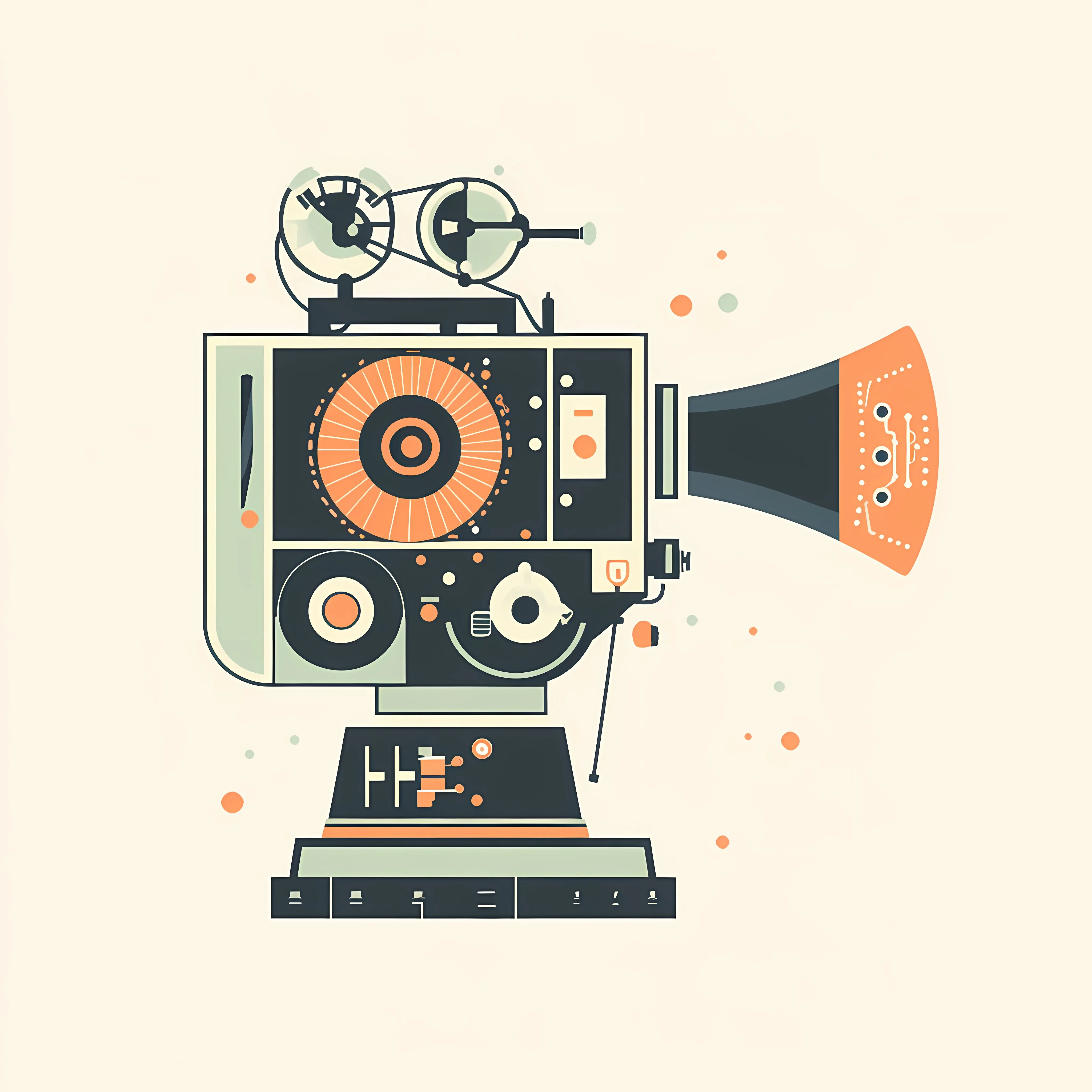Classic Audio Visual Heritage Projector Illustration — free download from Dotvec