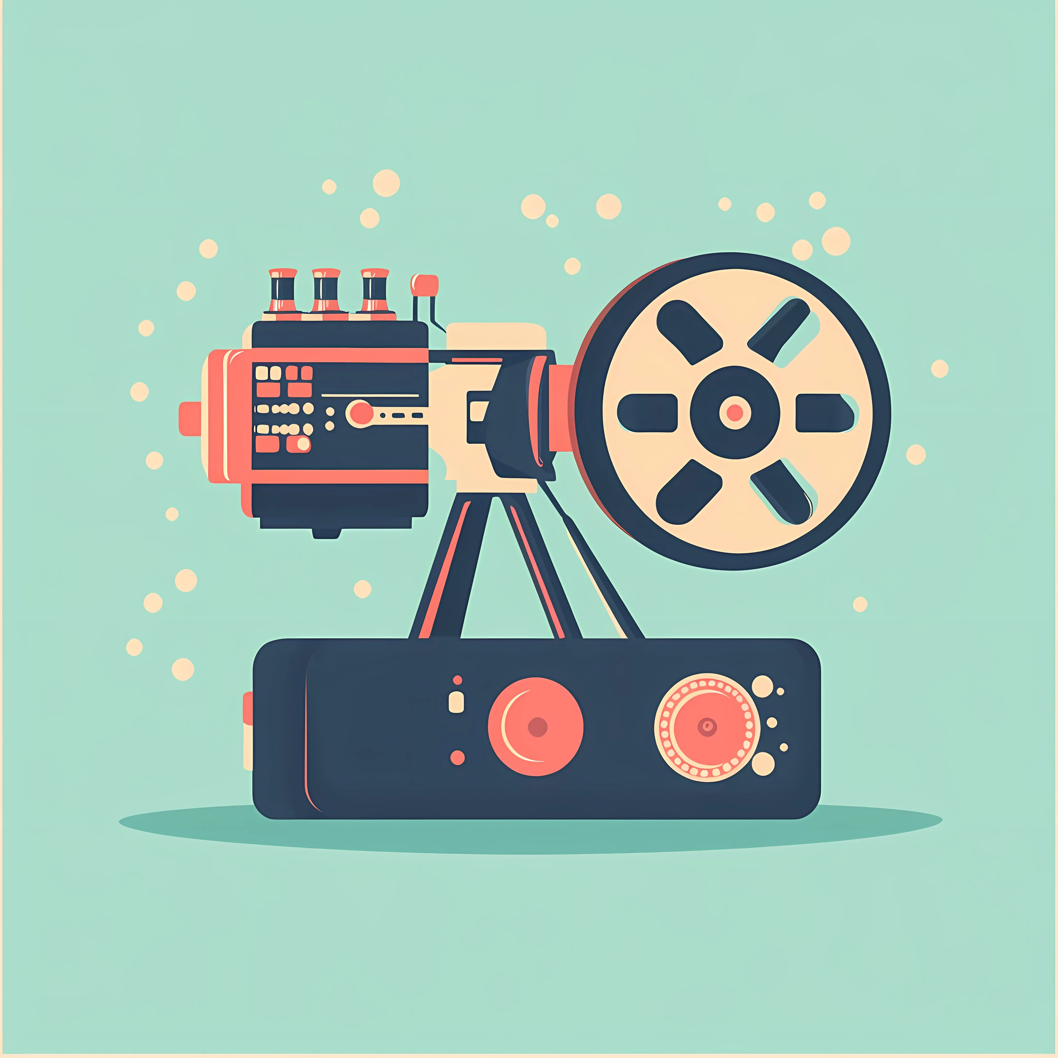 Classic Projector Flat Vector Illustration – free recording image from Dotvec