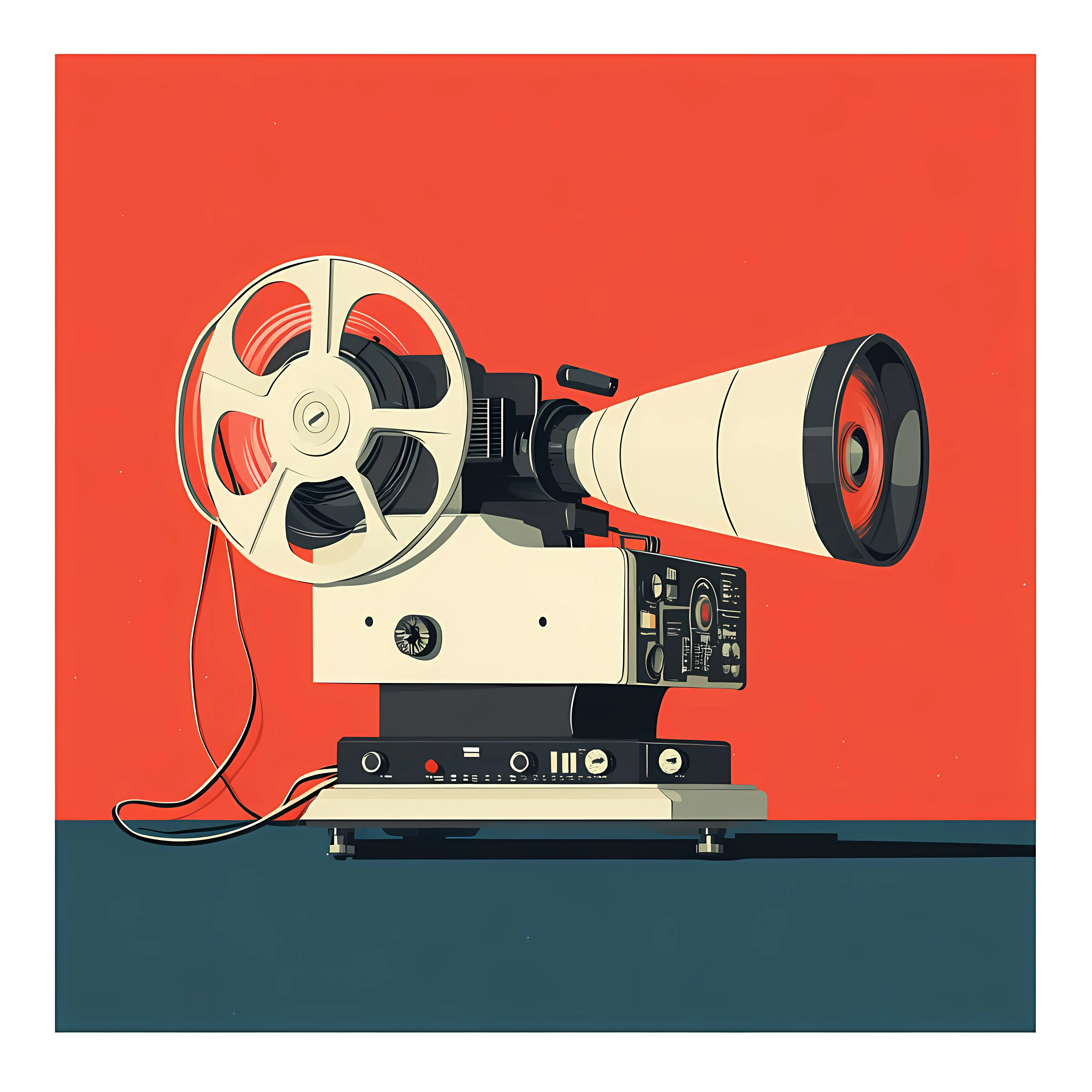 Classic Projector Flat Vector Illustration — free download from Dotvec