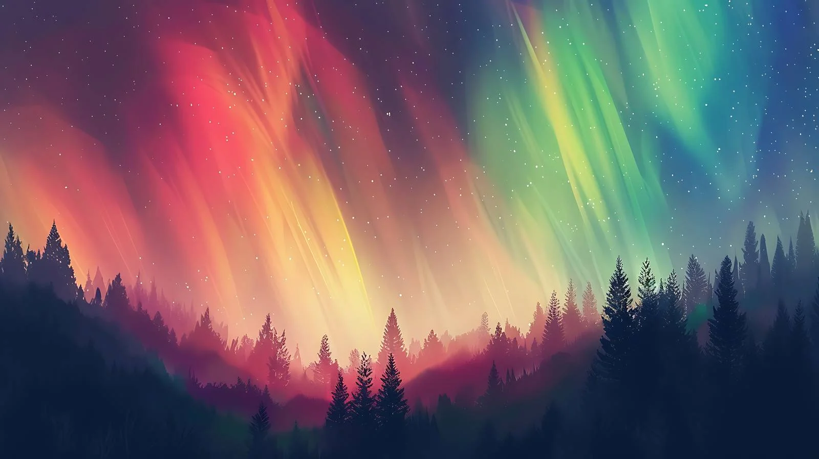 Vivid Aurora Borealis on White Background — free download from Dotvec