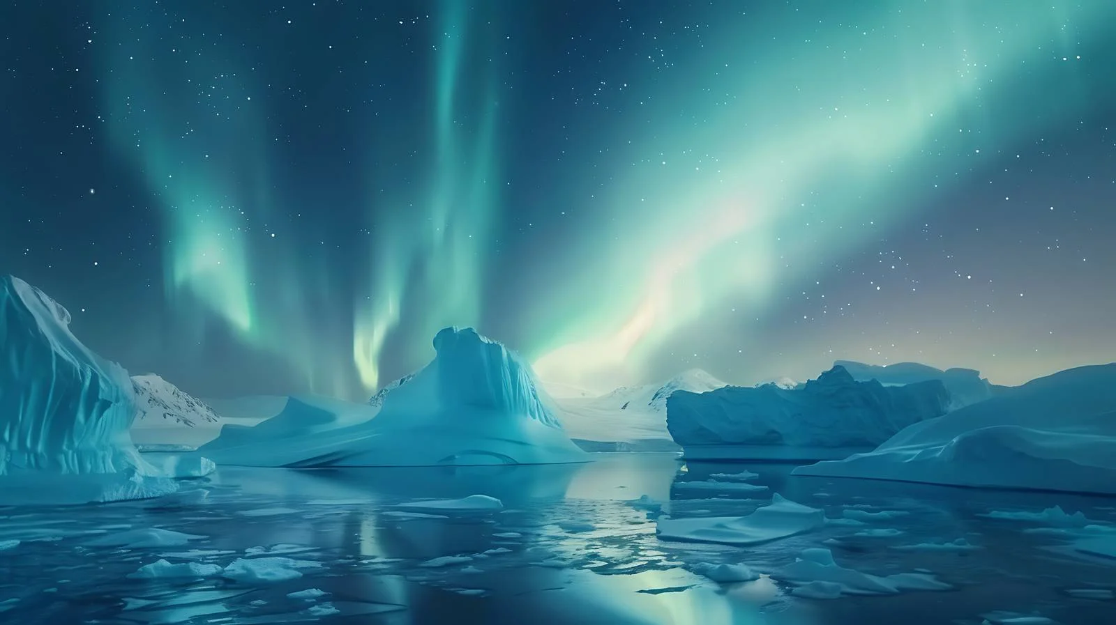 Majestic Aurora Borealis above Ilulissat Icefjord — free download from Dotvec