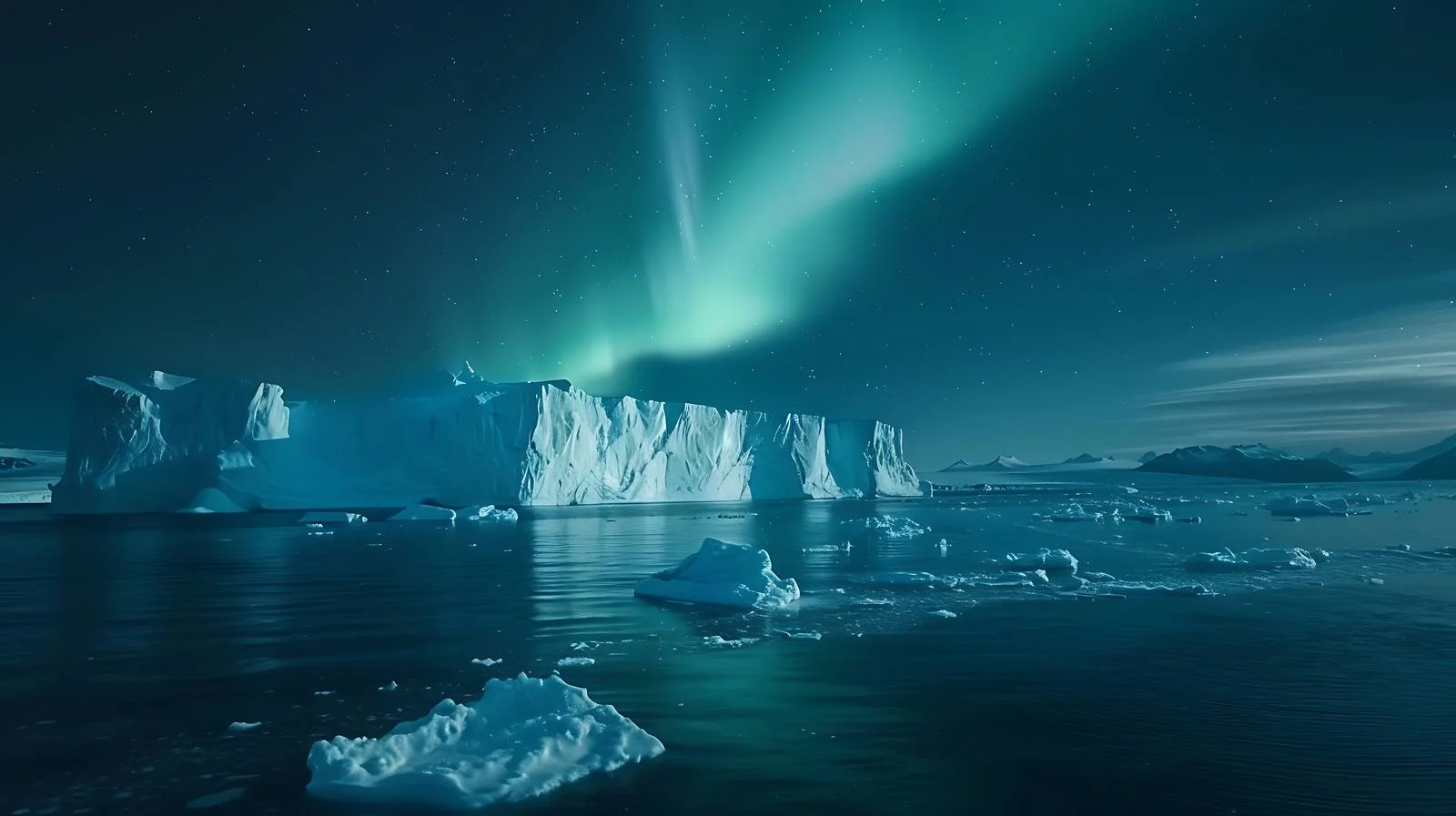 Northern Lights Above Ilulissat Icefjord, Greenland — free download from Dotvec