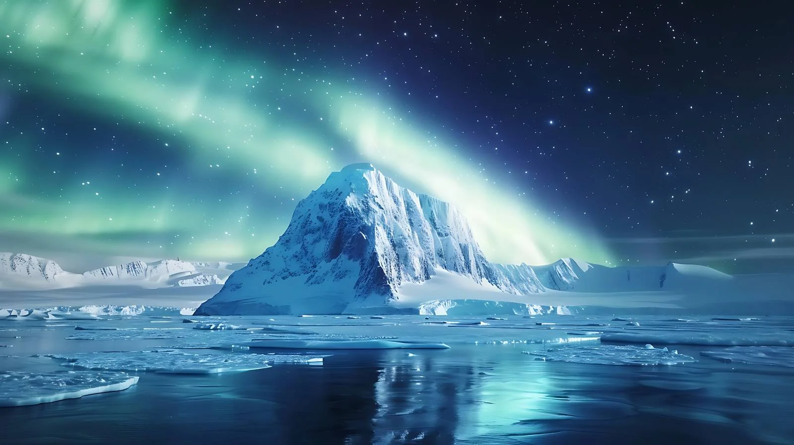 Mesmerizing Aurora Borealis above Ilulissat Glacier — free download from Dotvec