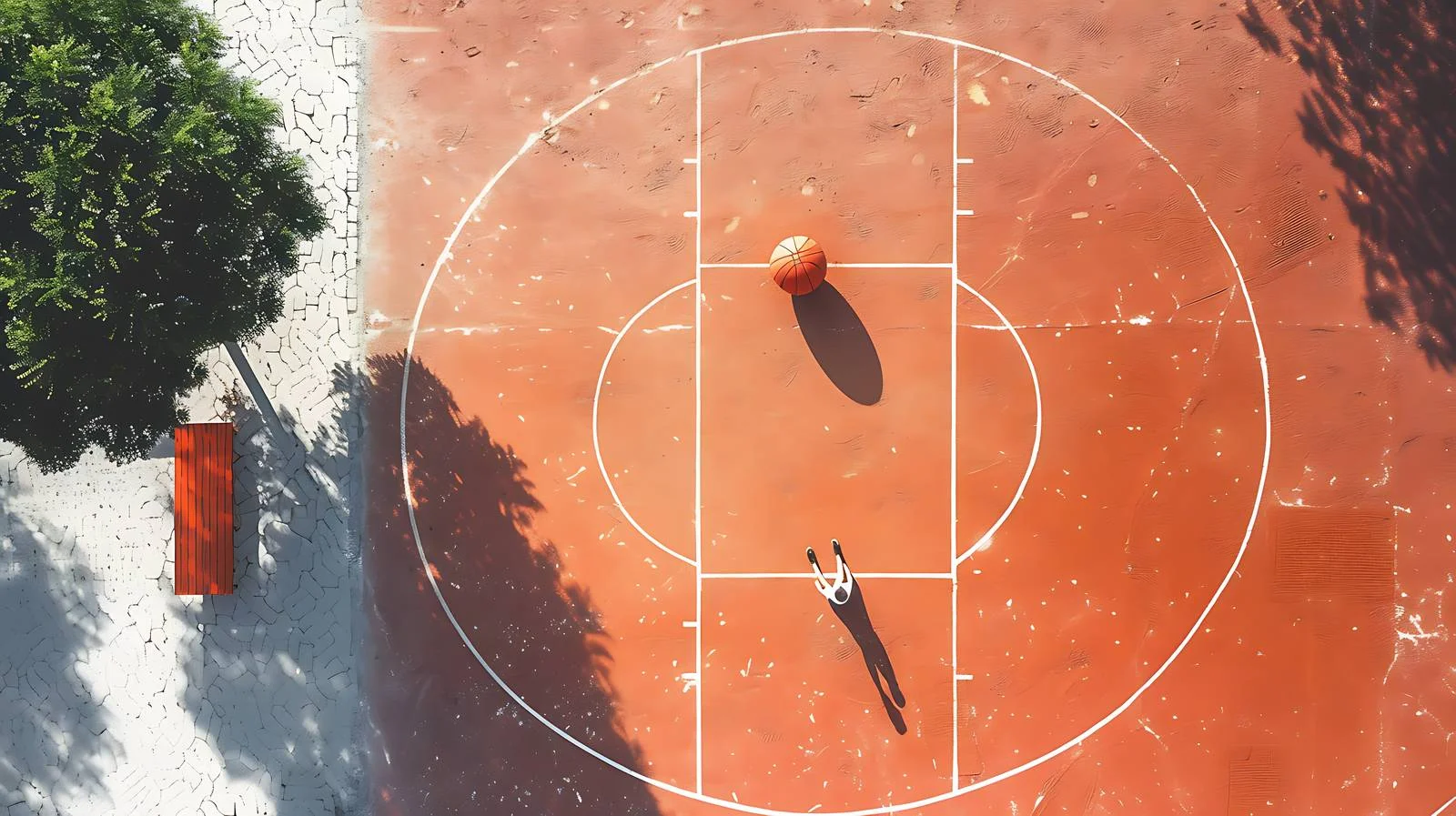 Scenic Aerial View of Basketball Court — free download from Dotvec