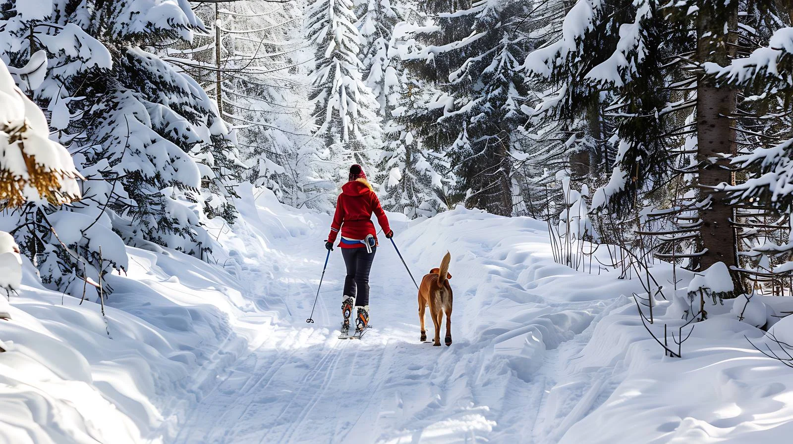Austrian Woman with Dog in Altenmarkt-Zauchensee — free download from Dotvec