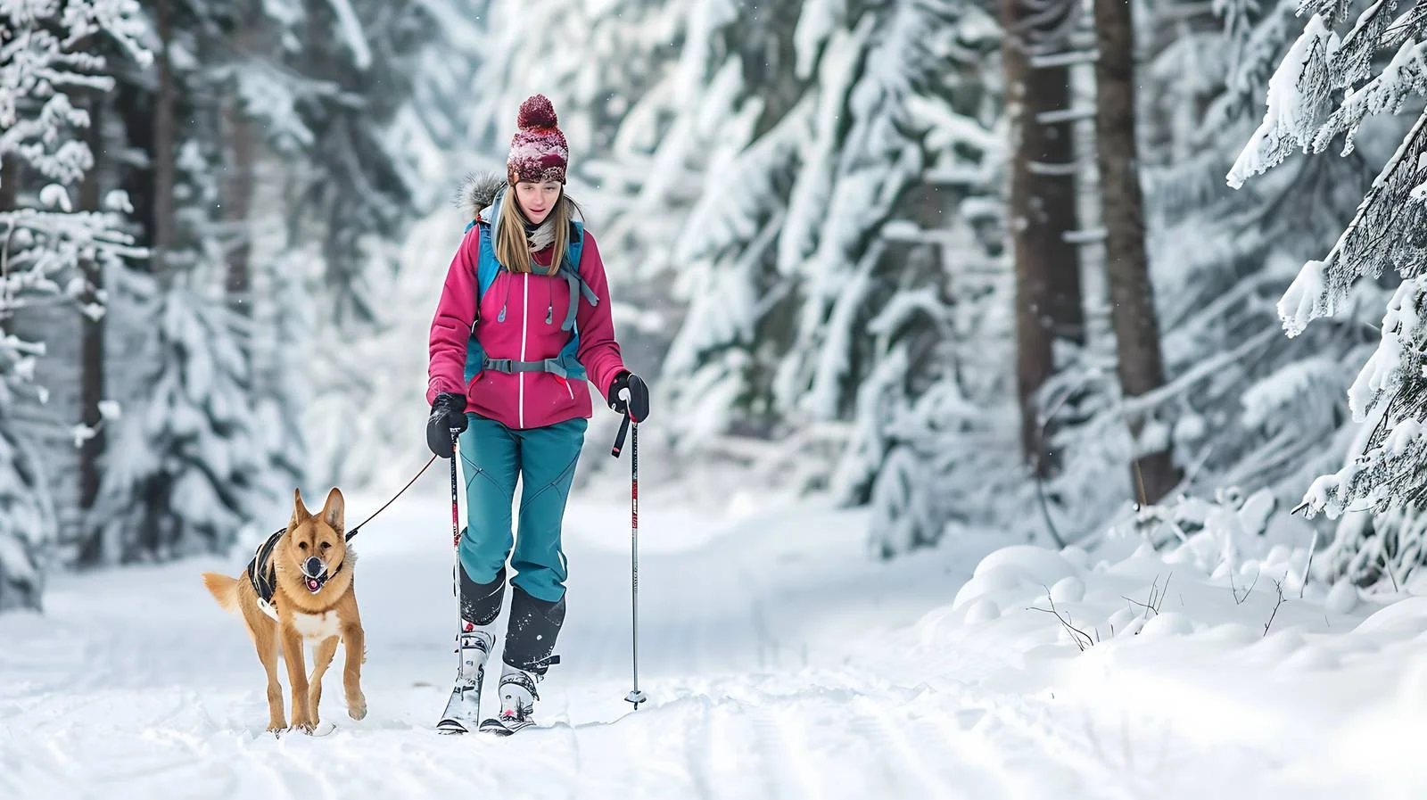 Alpine Joy: Woman with Dog in Austria — free download from Dotvec