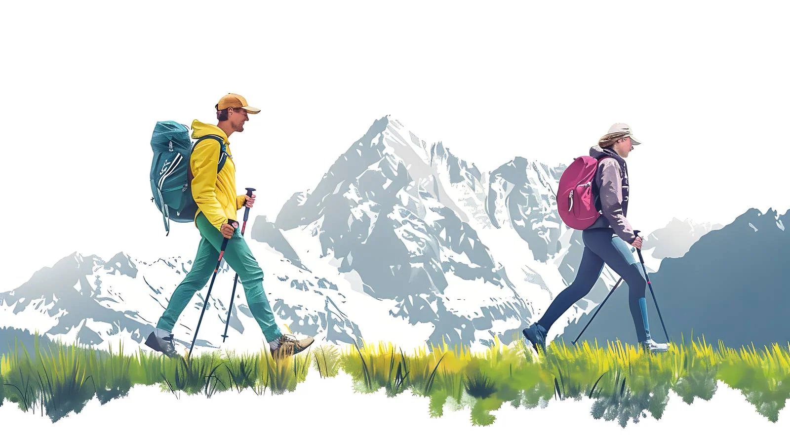 Alpine Couple Hiking Adventure — free download from Dotvec