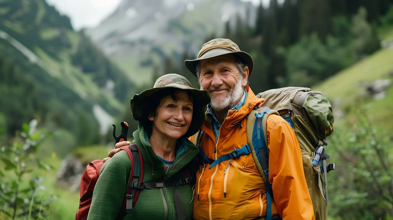 Joyful Couple Hiking in Tyrol Mountains — free download from Dotvec