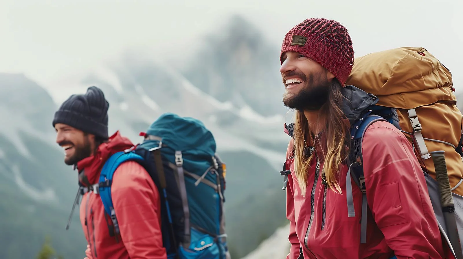 Joyful Couple Hiking in Austrian Mountains — free download from Dotvec
