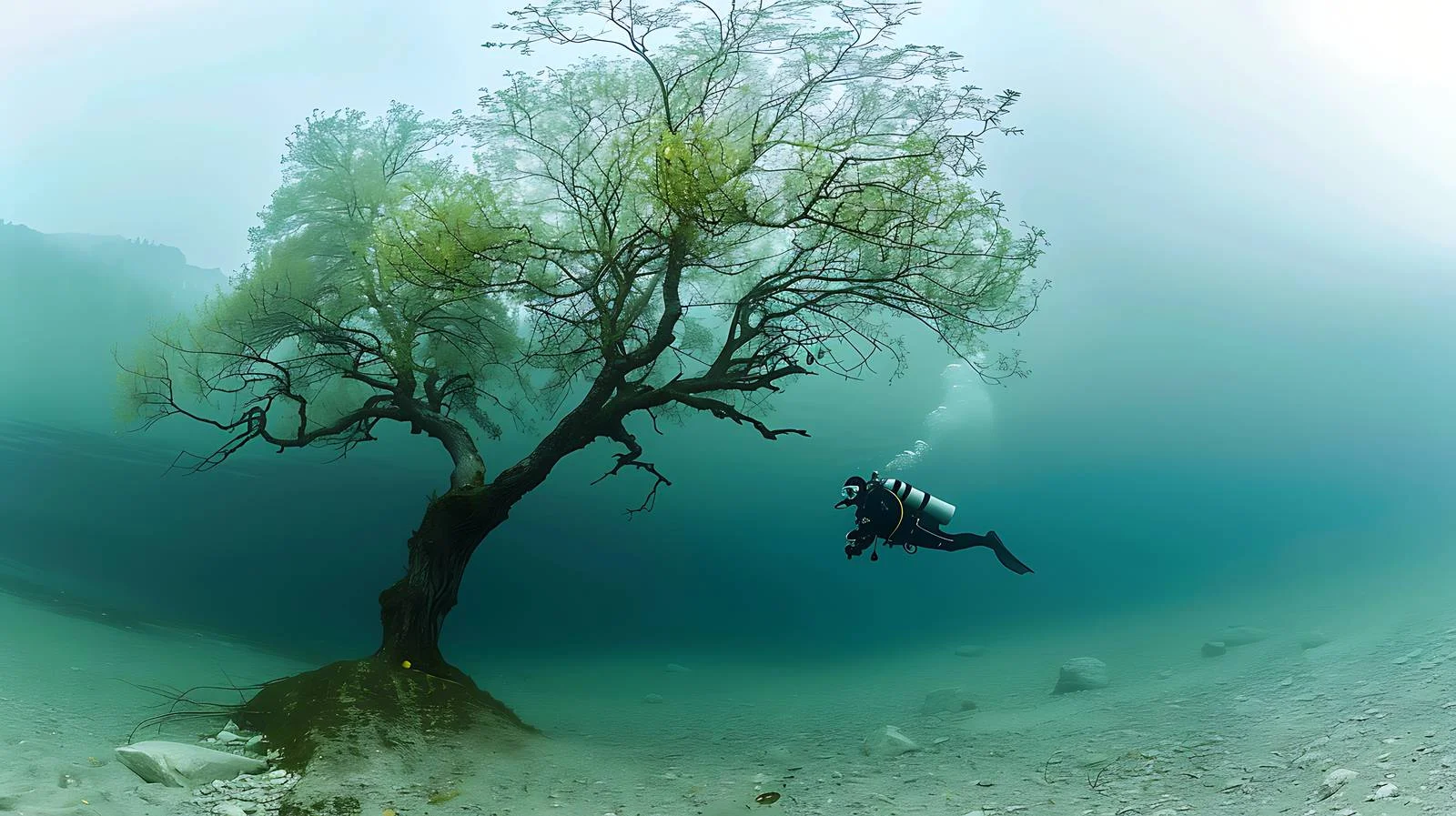 Submerged Tree at Fernsteinsee in Tyrol — free download from Dotvec