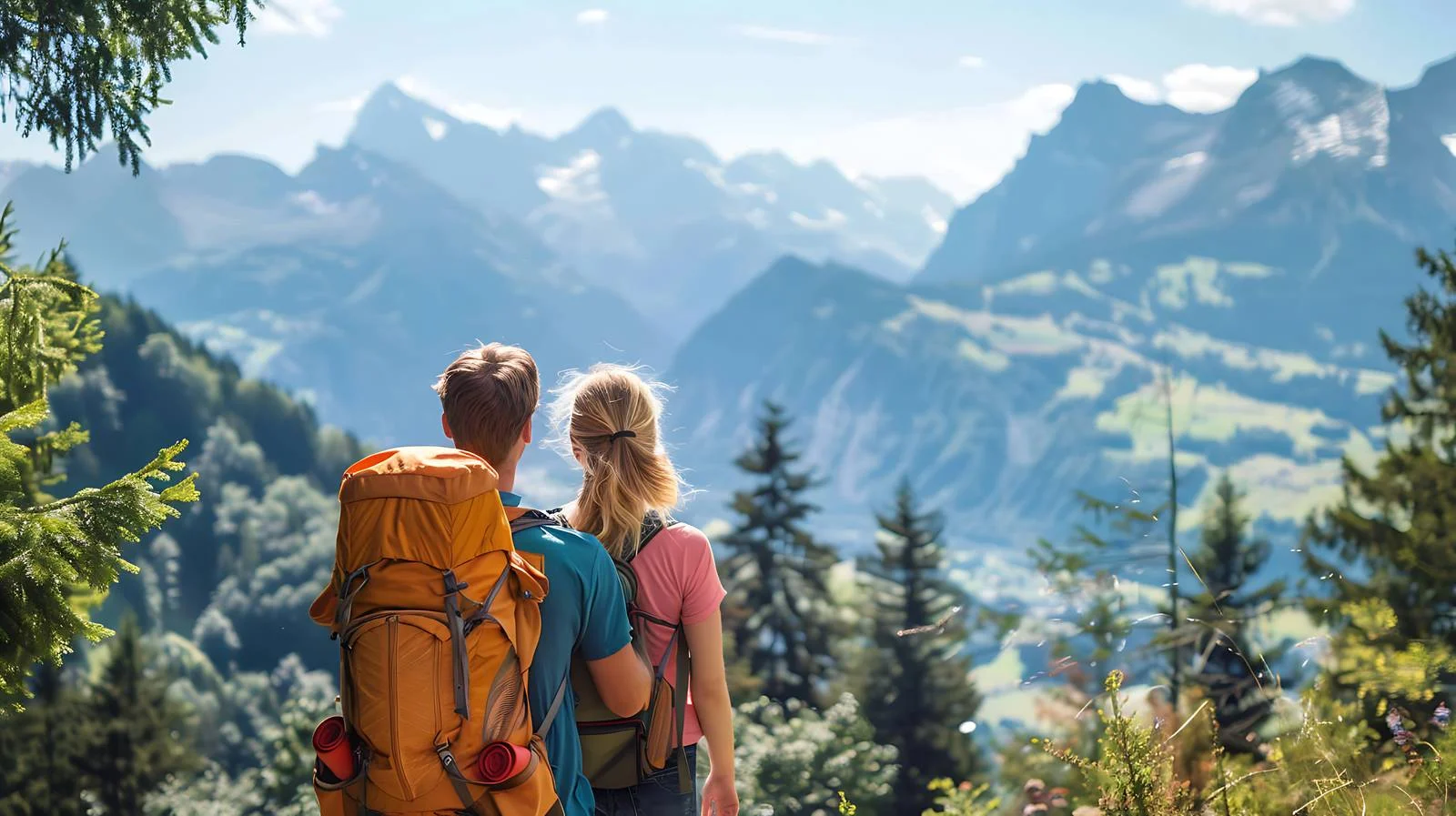 Austrian Tyrol couple hiking adventure view — free download from Dotvec