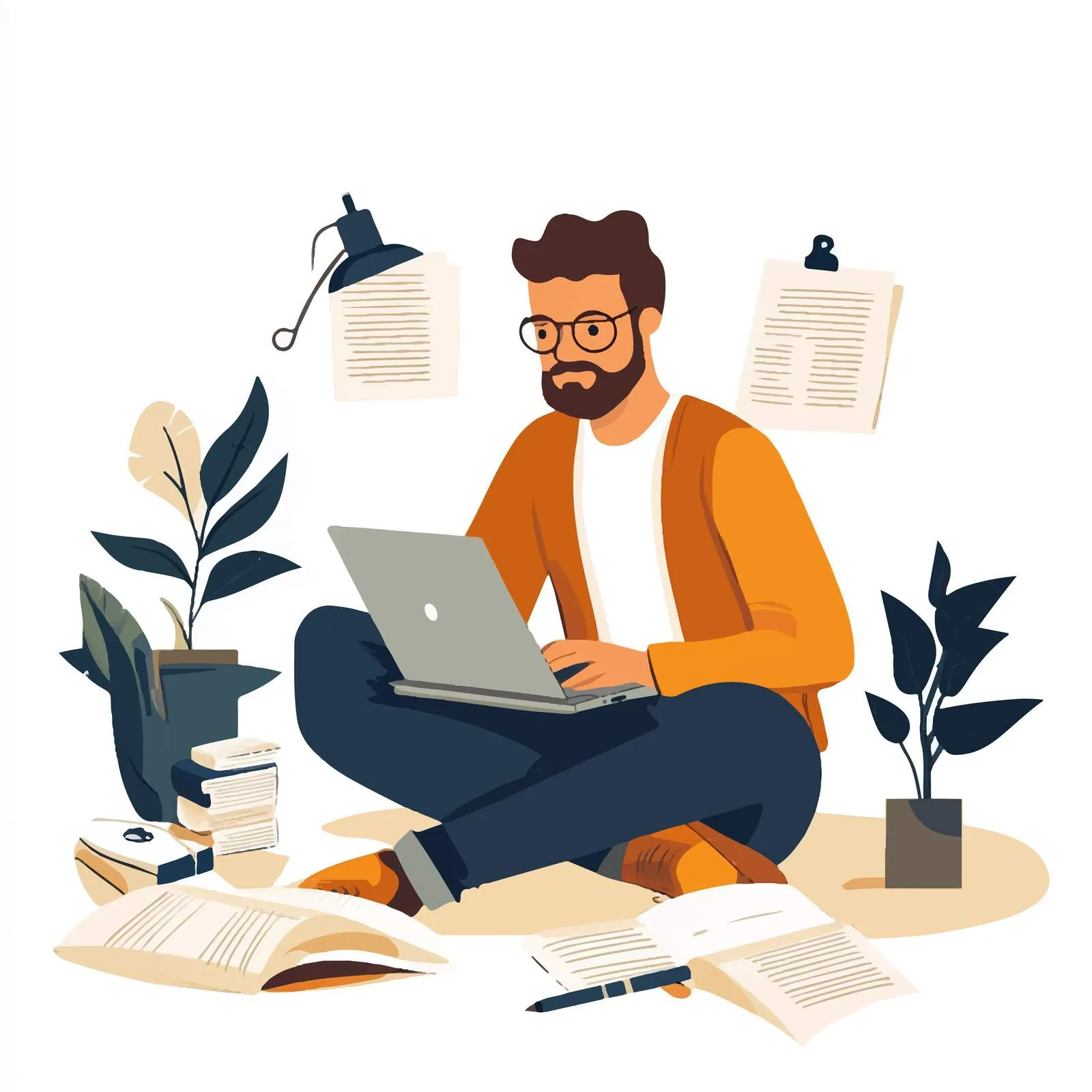Creative Writer Vector Illustration — free download from Dotvec