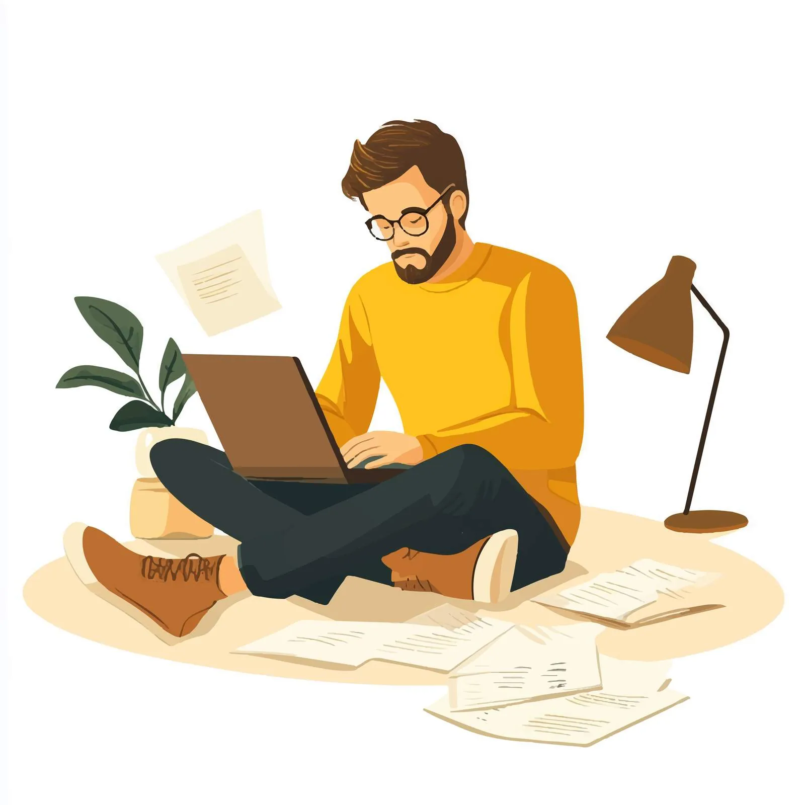 Inspired Man Writing: Creative Work and Copywriting — free download from Dotvec