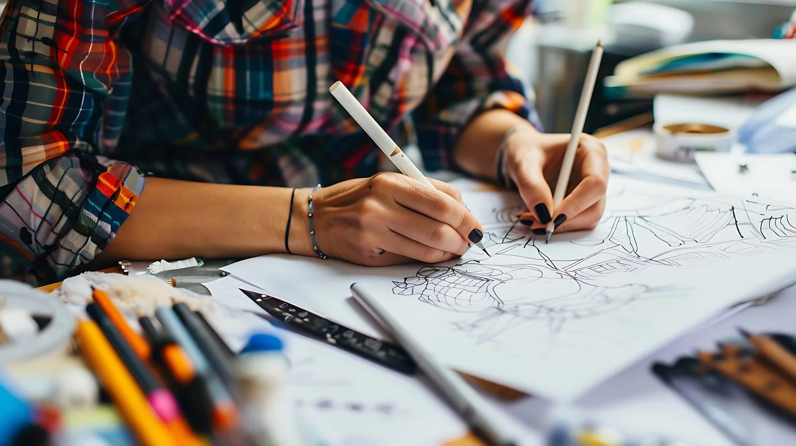 Fashion Designers Create Design Drafts — free download from Dotvec