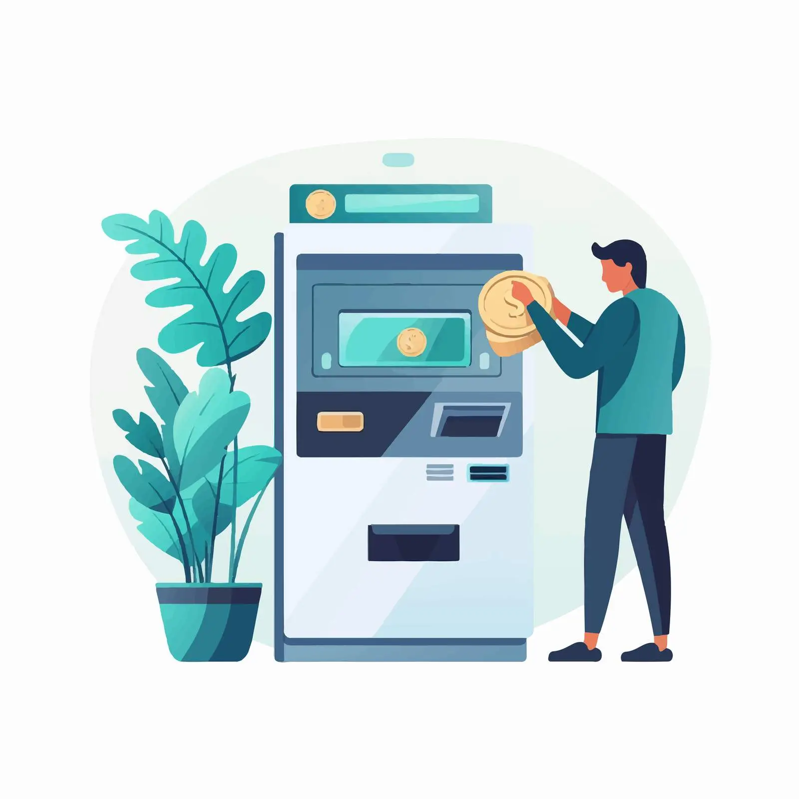 Inserting Credit Card into Automated Teller Machine — free download from Dotvec