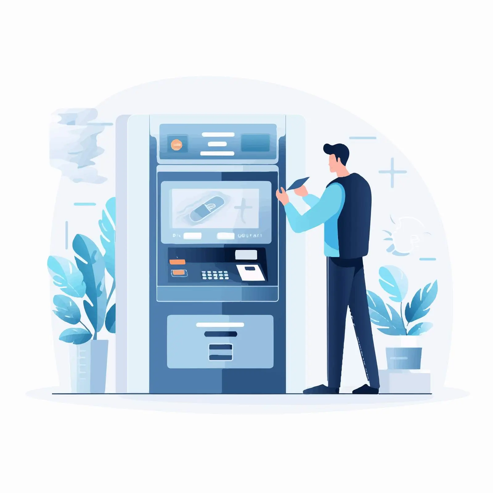 Hand Inserting Credit Card into ATM Vector — free download from Dotvec