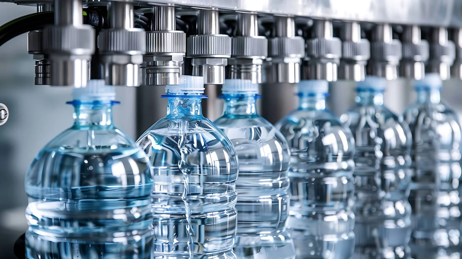 Automated water filling into plastic containers — free download from Dotvec