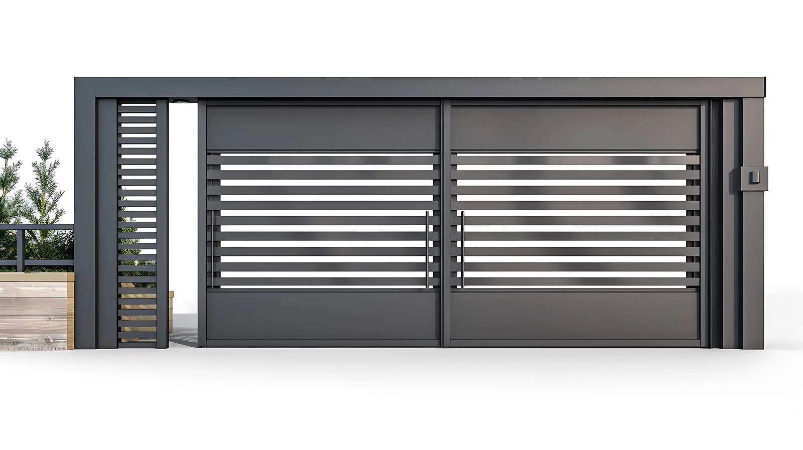 Modern Villa Sliding Front Gate – free automatic image from Dotvec