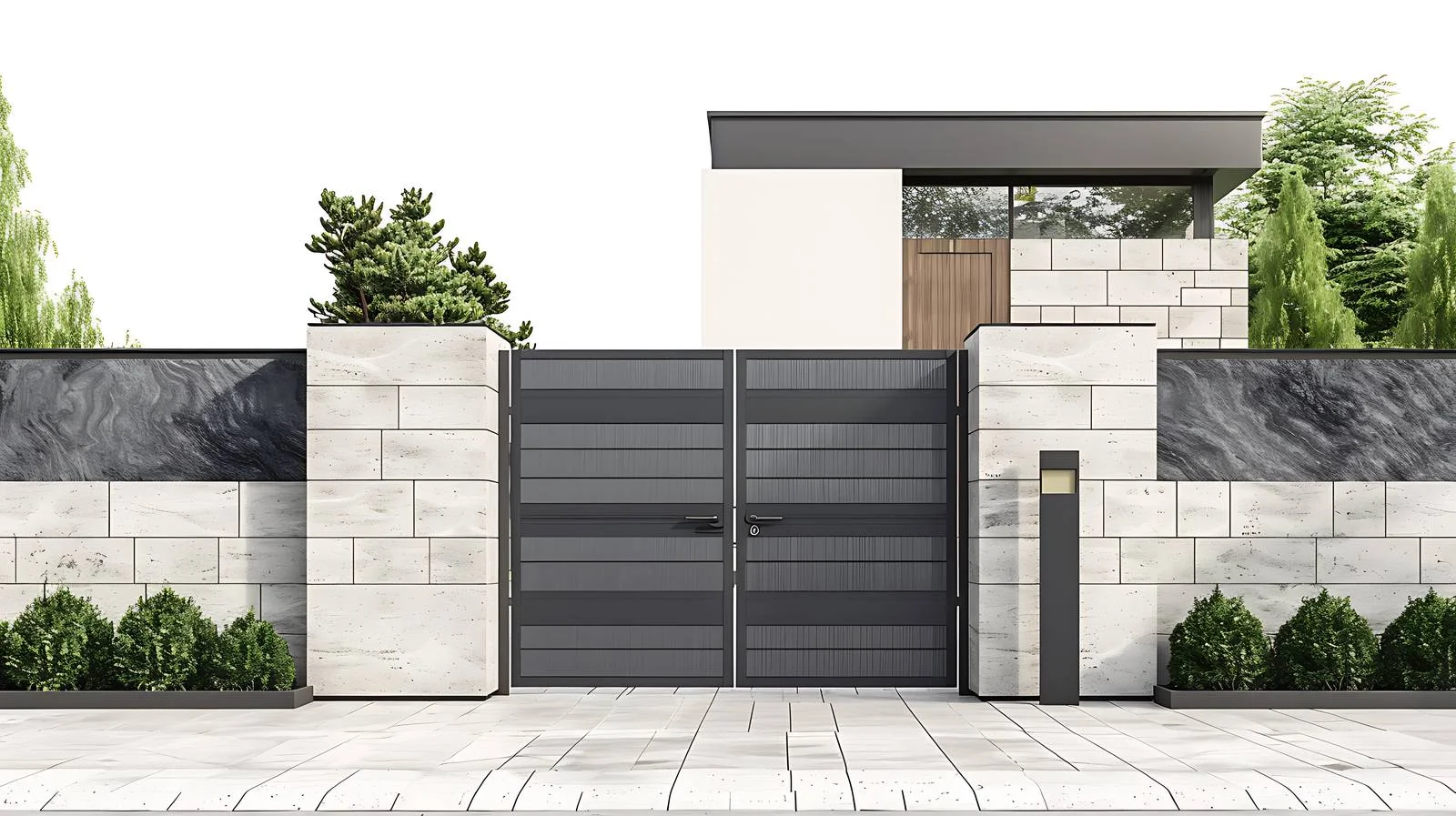 Contemporary Automated Villa Gate Isolated Image — free download from Dotvec
