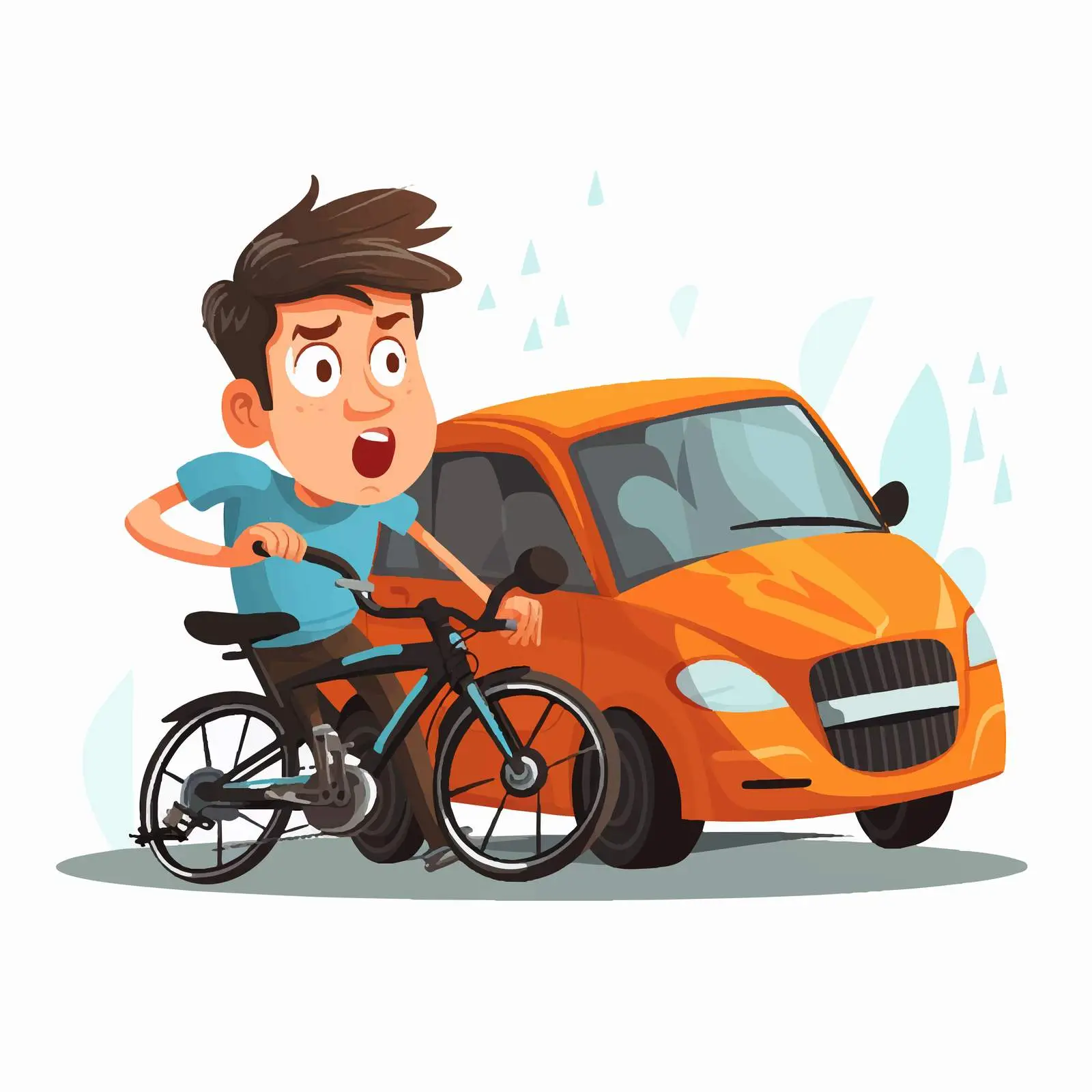Automobile Collision with Boy on Bicycle – free ban image from Dotvec