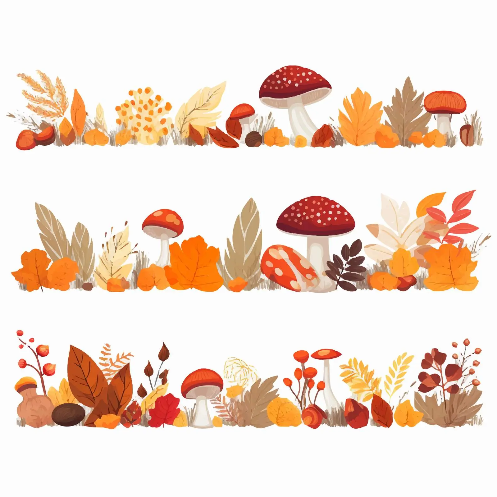 Autumn Botanical Flat Vector Banners with Leaves — free download from Dotvec