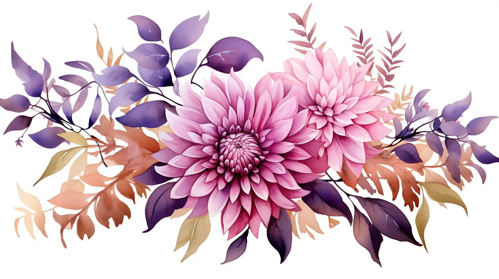 Autumn Bouquet with Purple Dahlia Flowers — free download from Dotvec